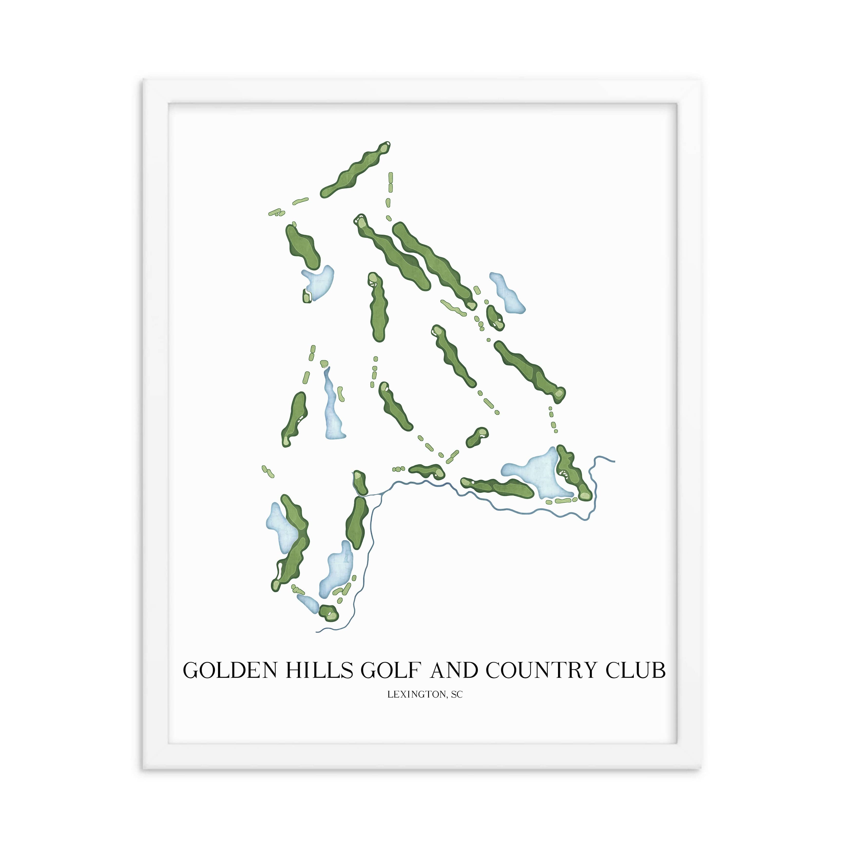 The 19th Hole Golf Shop - Golf Course Prints - Golden Hills Golf and Country Club Golf Course Map Golf Map