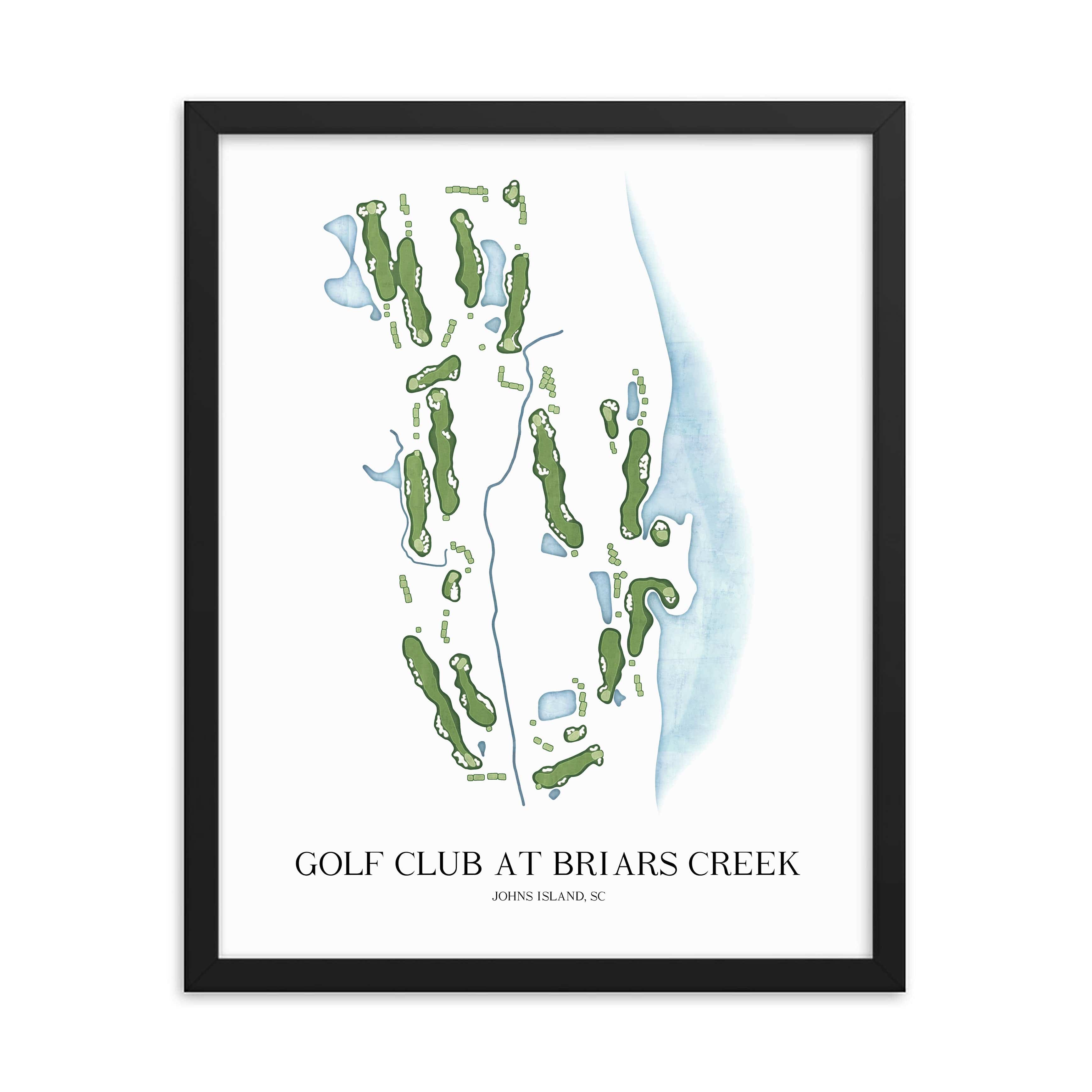 The 19th Hole Golf Shop - Golf Course Prints - Golf Club at Briars Creek Golf Course Map Golf Map