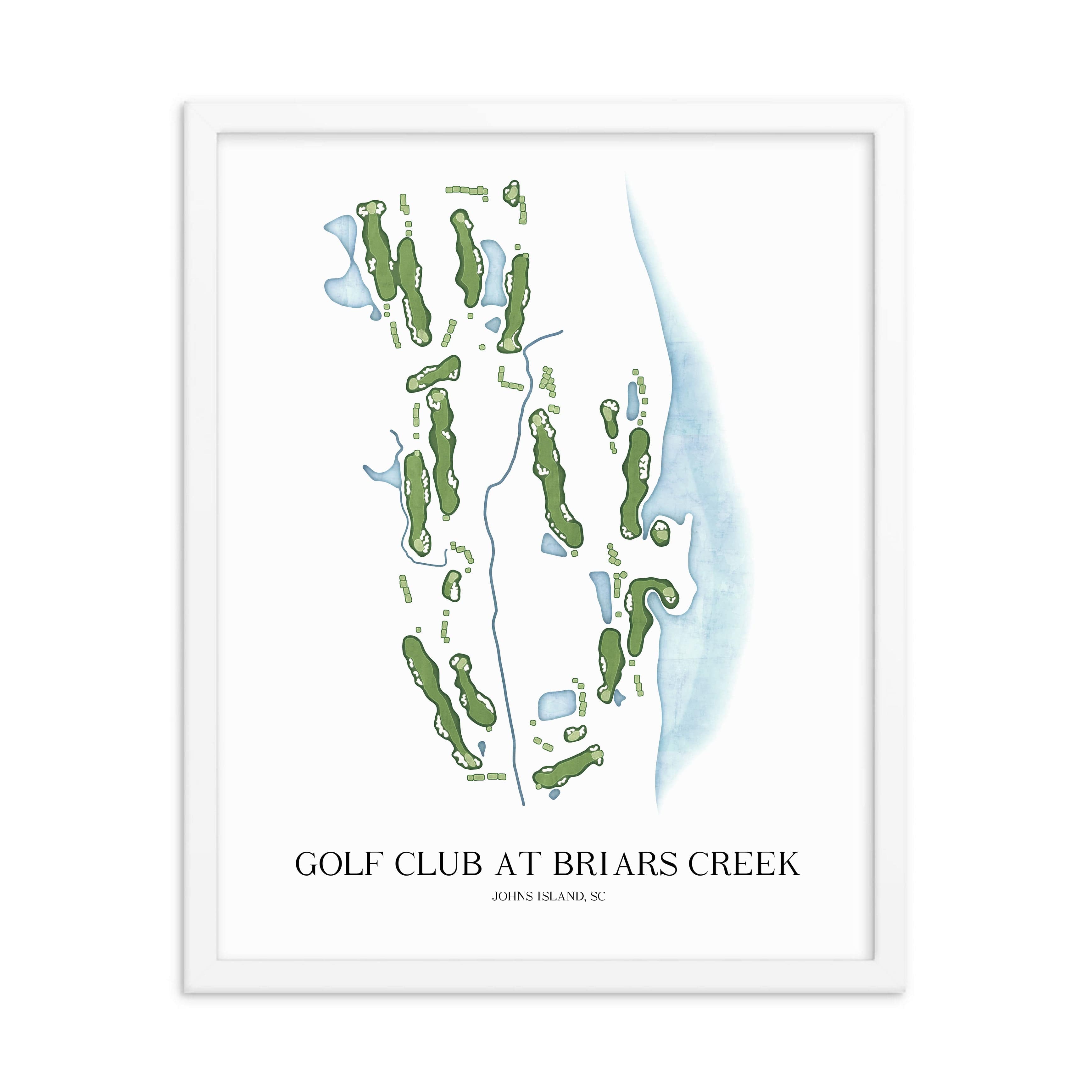 The 19th Hole Golf Shop - Golf Course Prints - Golf Club at Briars Creek Golf Course Map Golf Map