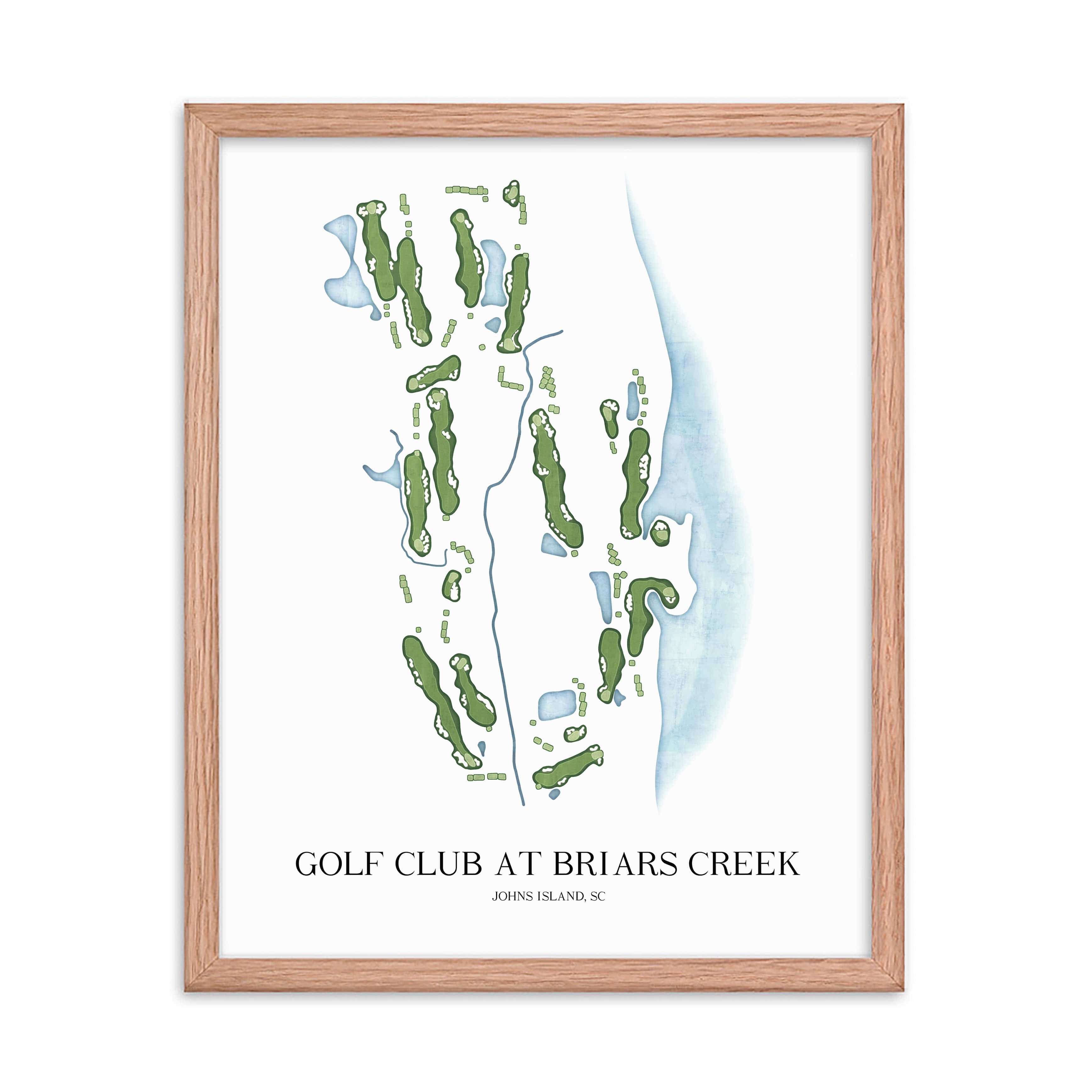 The 19th Hole Golf Shop - Golf Course Prints - Golf Club at Briars Creek Golf Course Map Golf Map