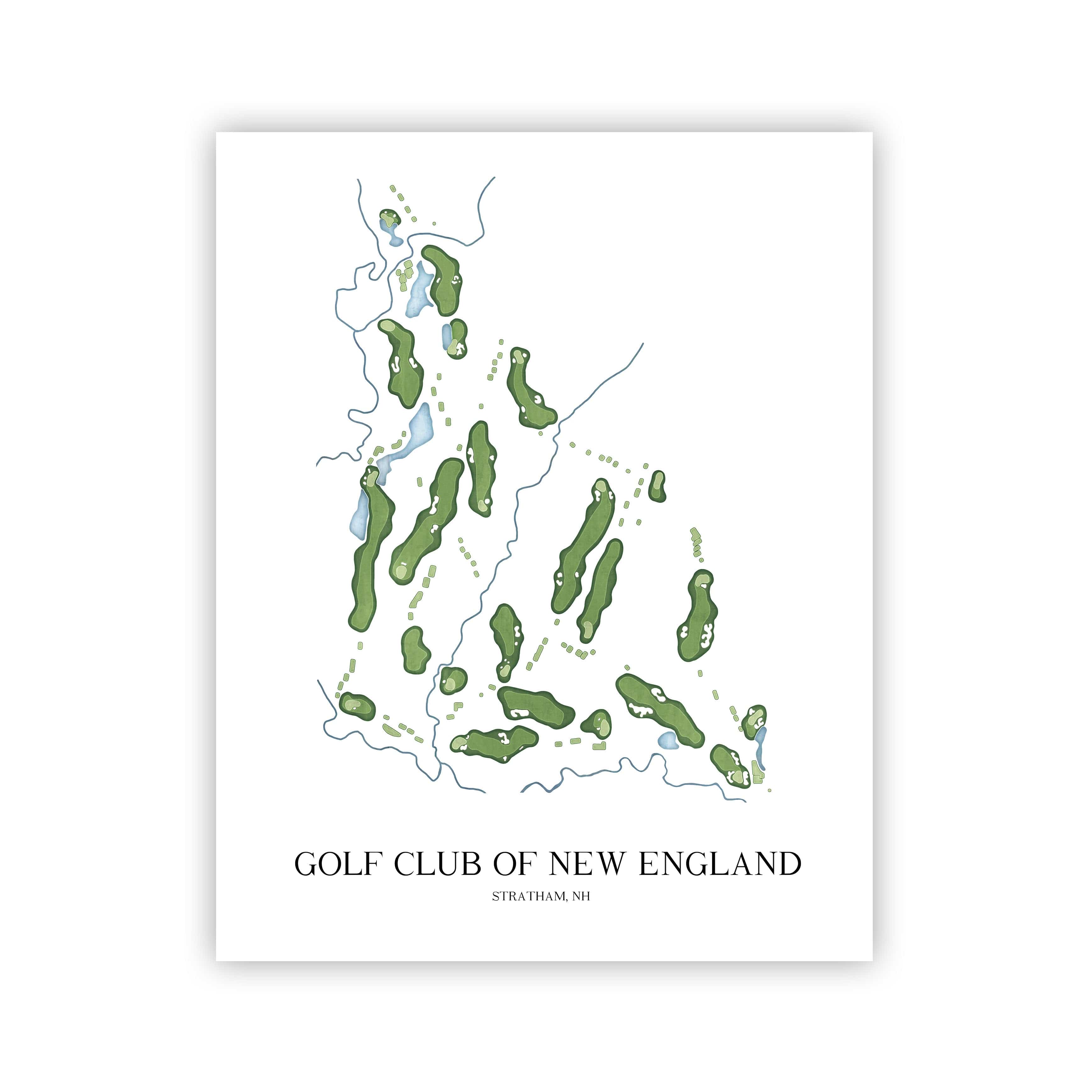 The 19th Hole Golf Shop - Golf Course Prints - Golf Club of New England Golf Course Map Golf Map