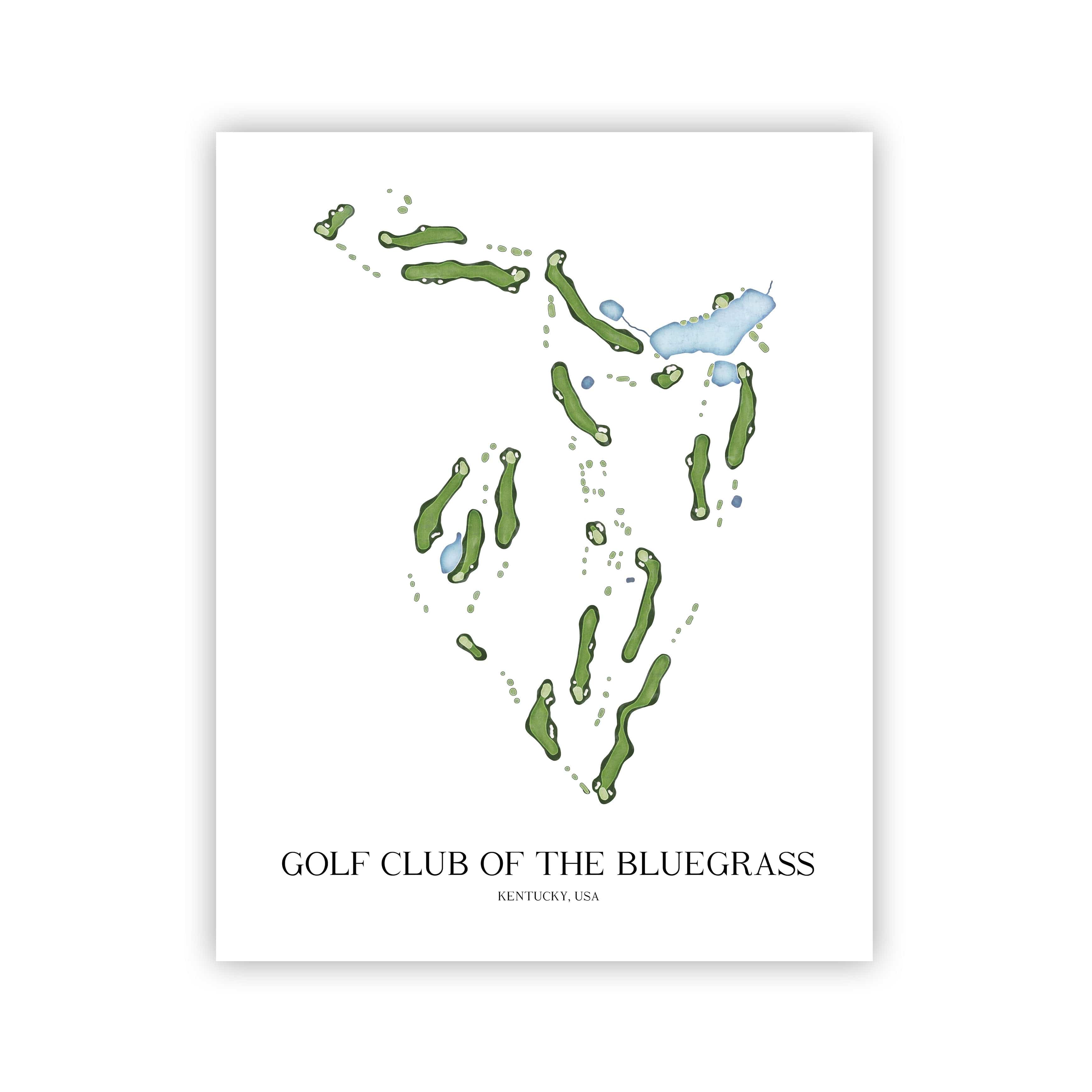 The 19th Hole Golf Shop - Golf Course Prints - Golf Club of the Bluegrass Golf Course Map Golf Map
