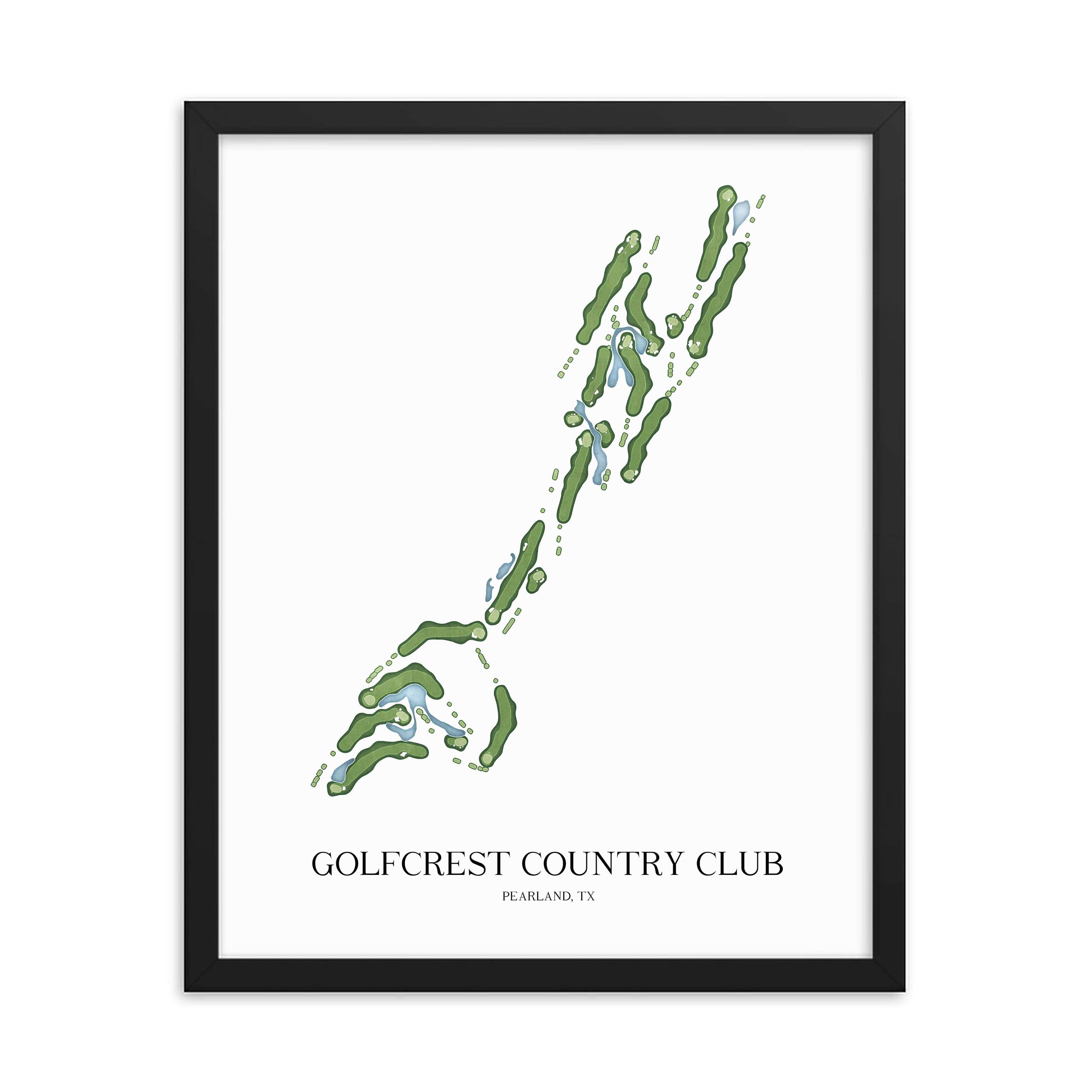 The 19th Hole Golf Shop - Golf Course Prints - Golfcrest Country Club Golf Course Map Golf Map
