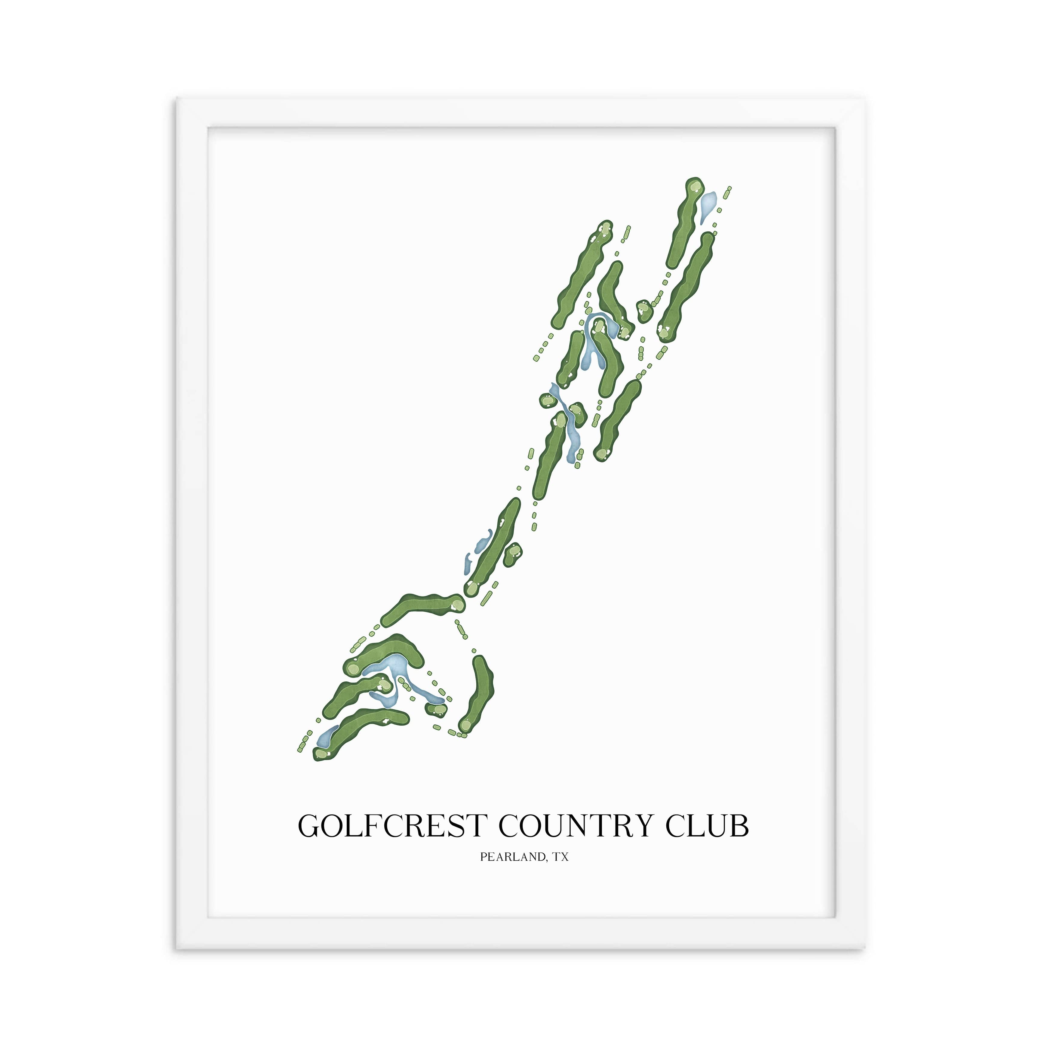 The 19th Hole Golf Shop - Golf Course Prints - Golfcrest Country Club Golf Course Map Golf Map