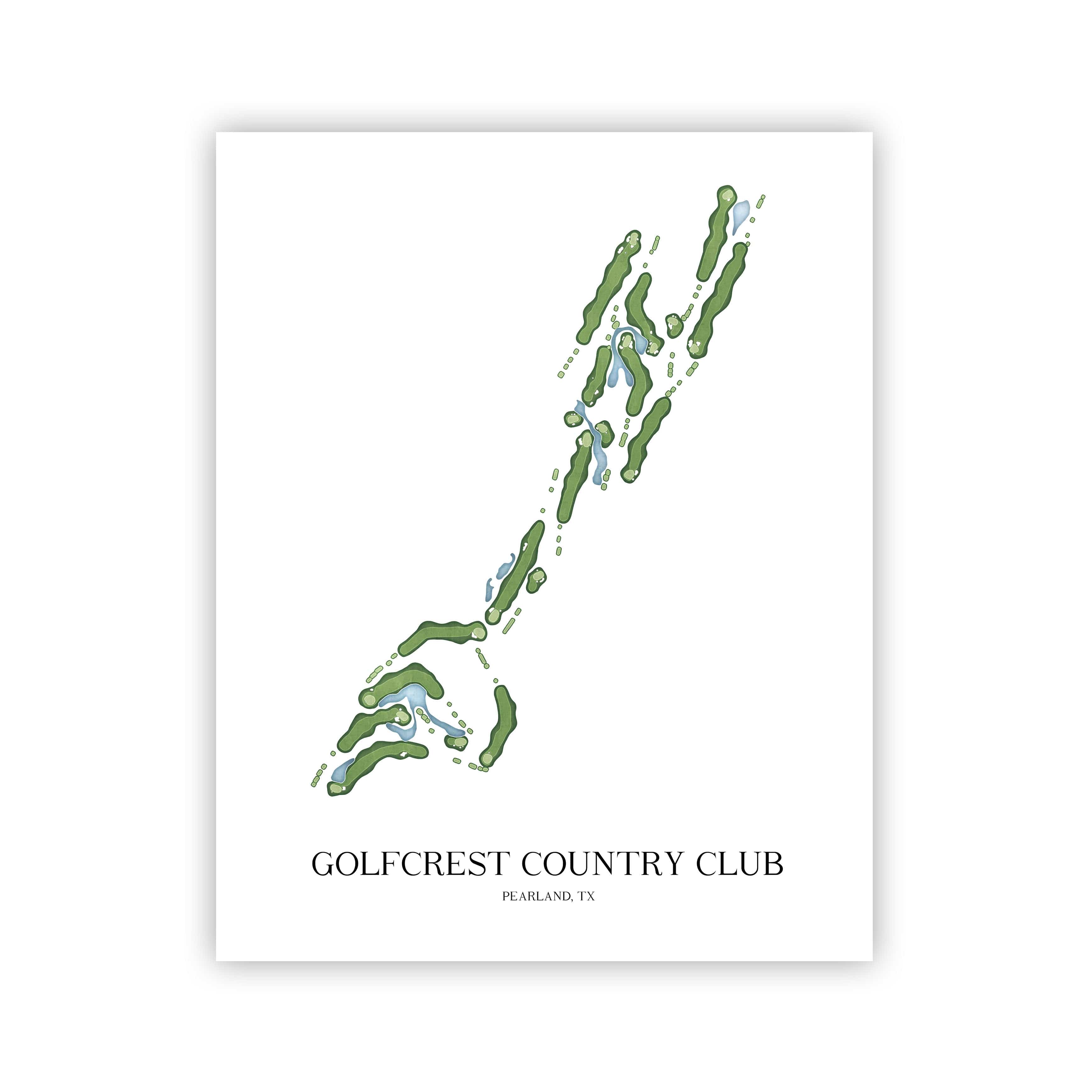 The 19th Hole Golf Shop - Golf Course Prints - Golfcrest Country Club Golf Course Map Golf Map