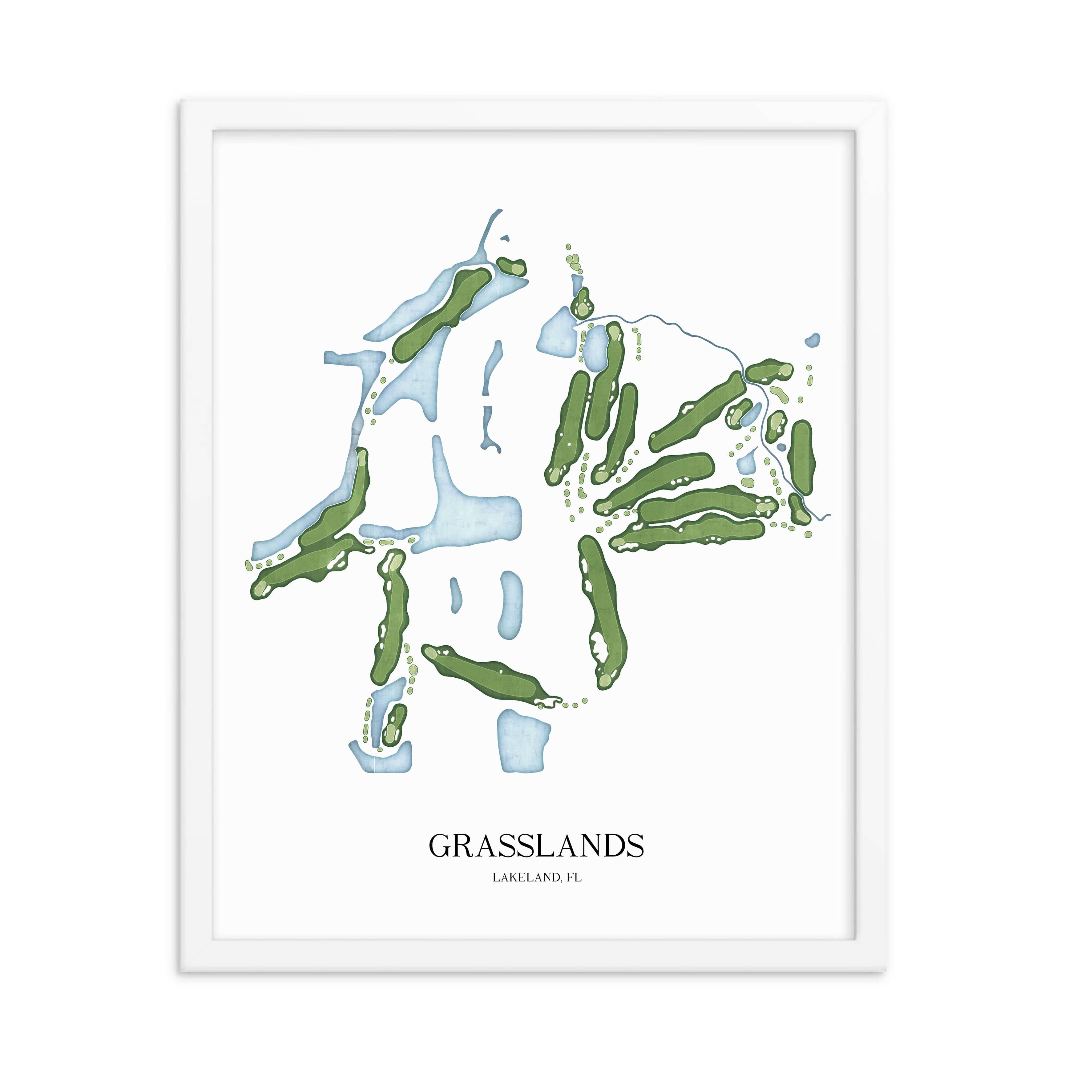The 19th Hole Golf Shop - Golf Course Prints - Grasslands Golf Course Map Golf Map