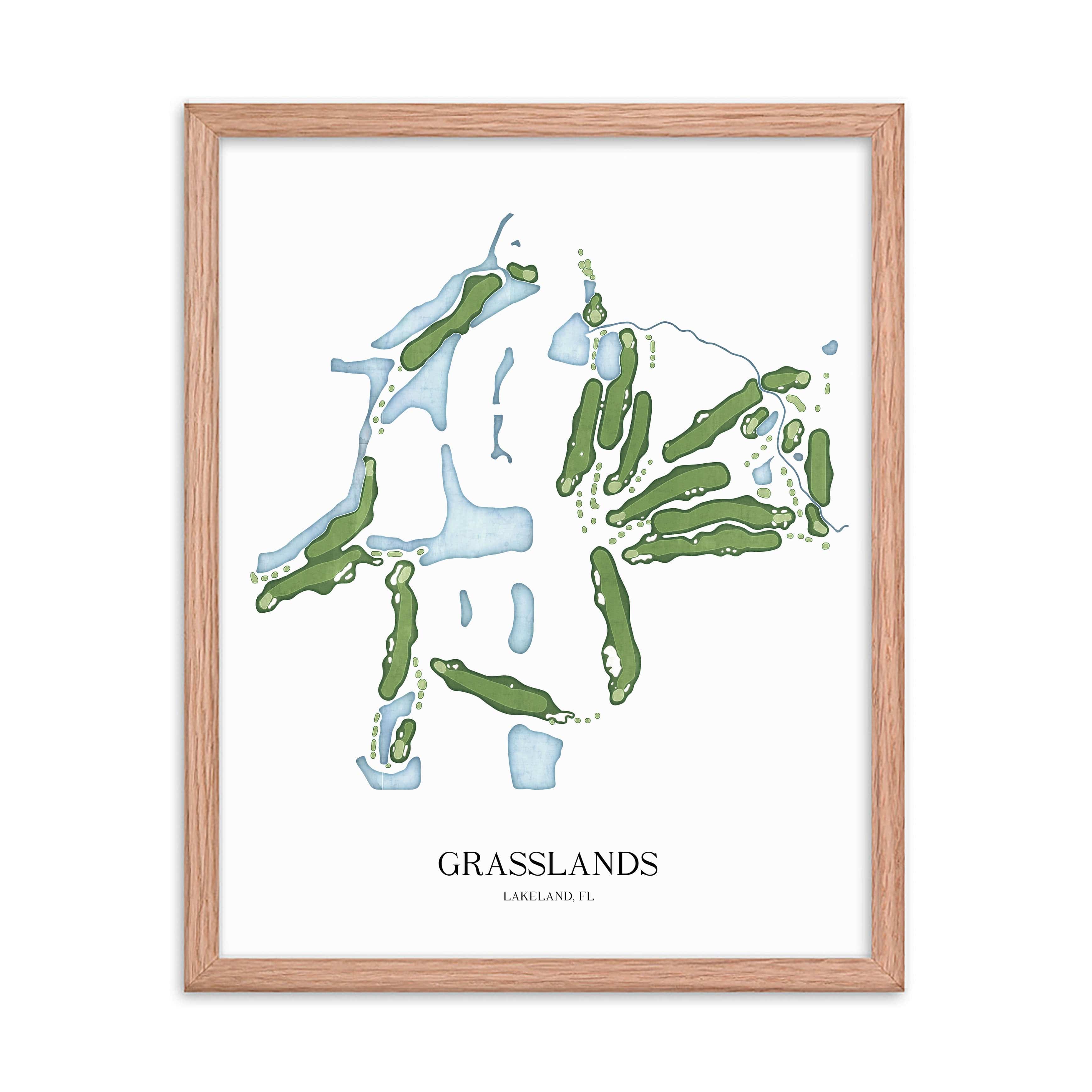 The 19th Hole Golf Shop - Golf Course Prints - Grasslands Golf Course Map Golf Map