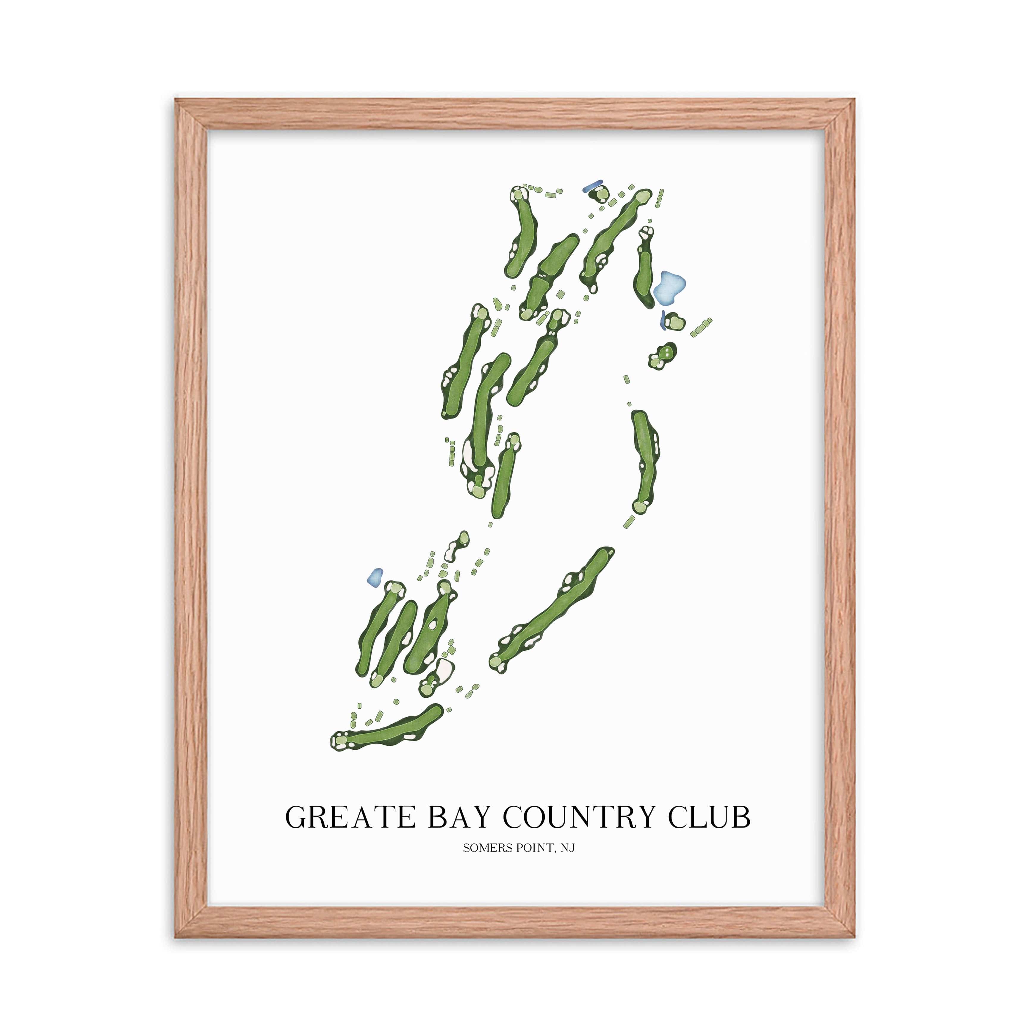 The 19th Hole Golf Shop - Golf Course Prints - Greate Bay Country Club Golf Course Map Golf Map