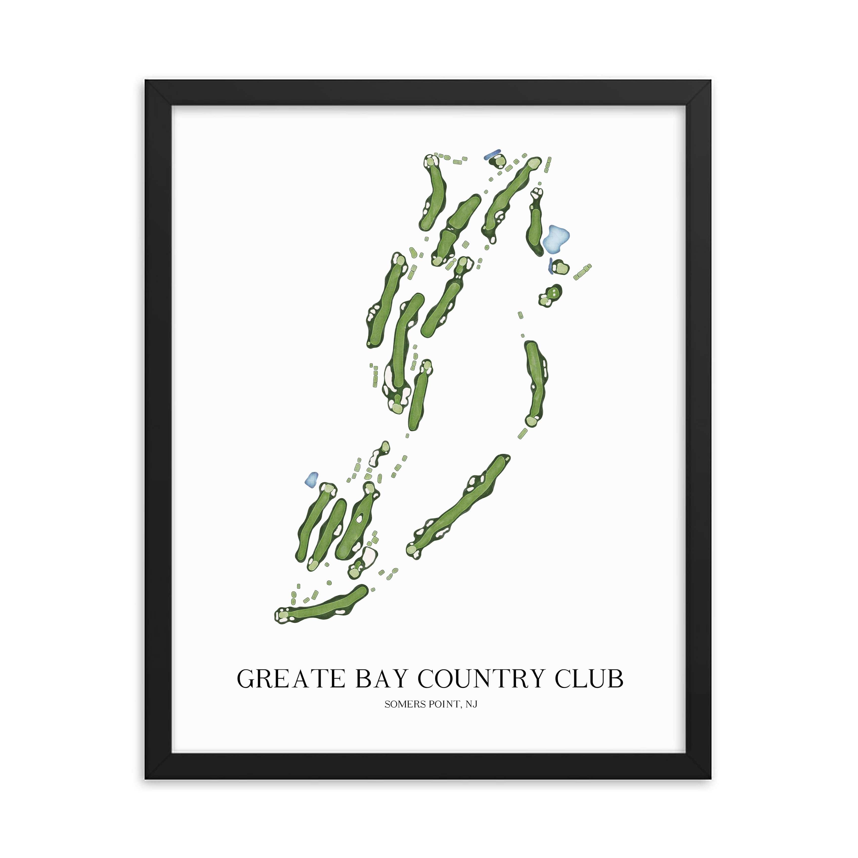 The 19th Hole Golf Shop - Golf Course Prints - Greate Bay Country Club Golf Course Map Golf Map