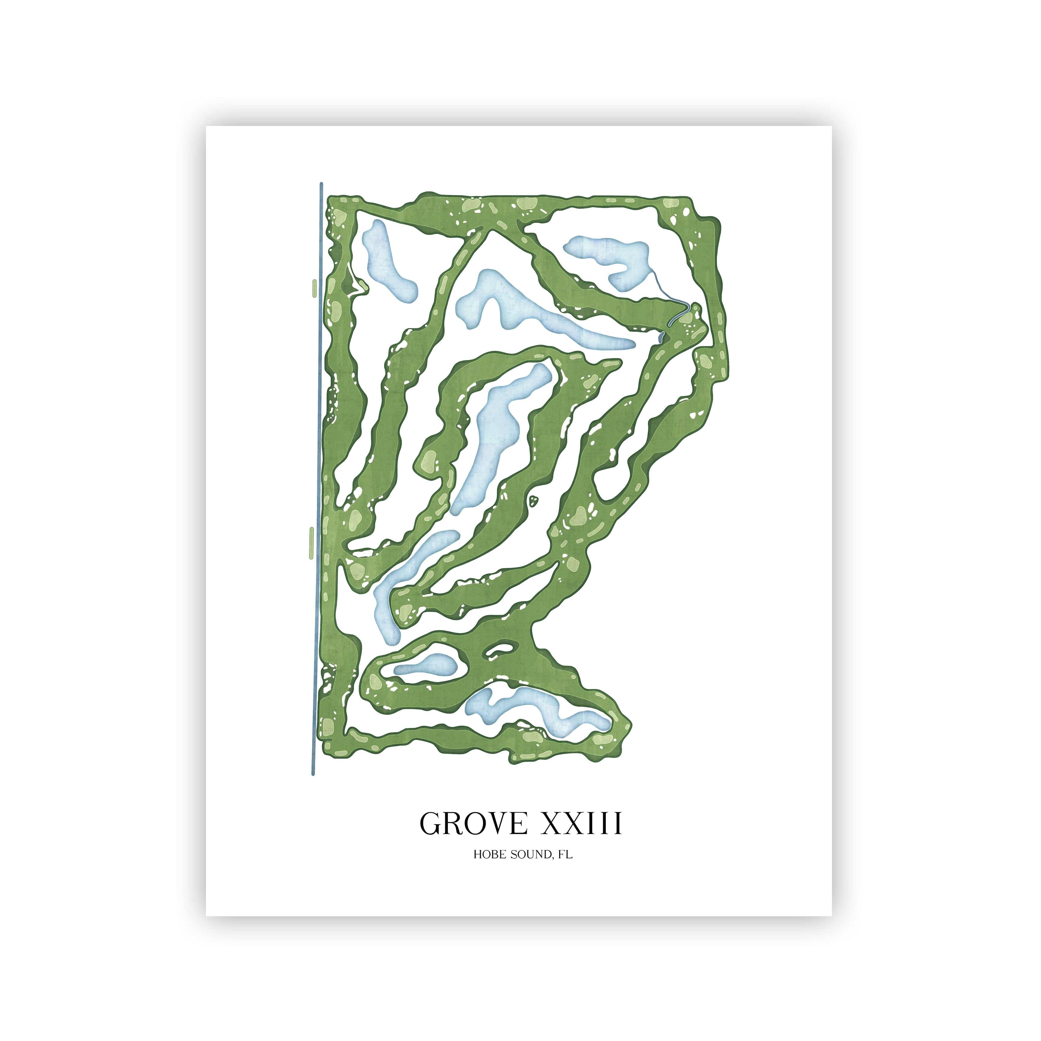 The 19th Hole Golf Shop - Golf Course Prints - Grove XXIII Golf Course Map Golf Map
