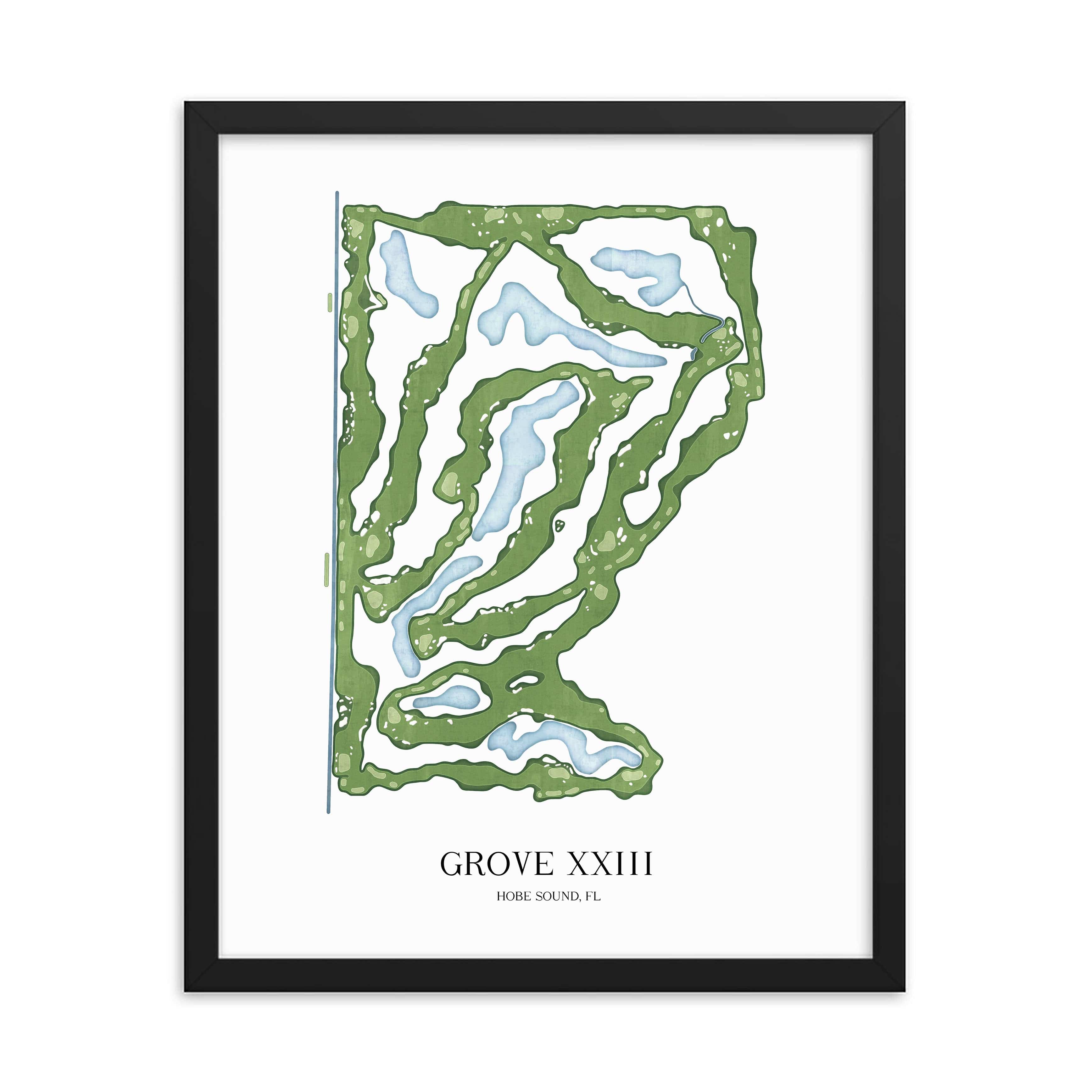 The 19th Hole Golf Shop - Golf Course Prints - Grove XXIII Golf Course Map Golf Map