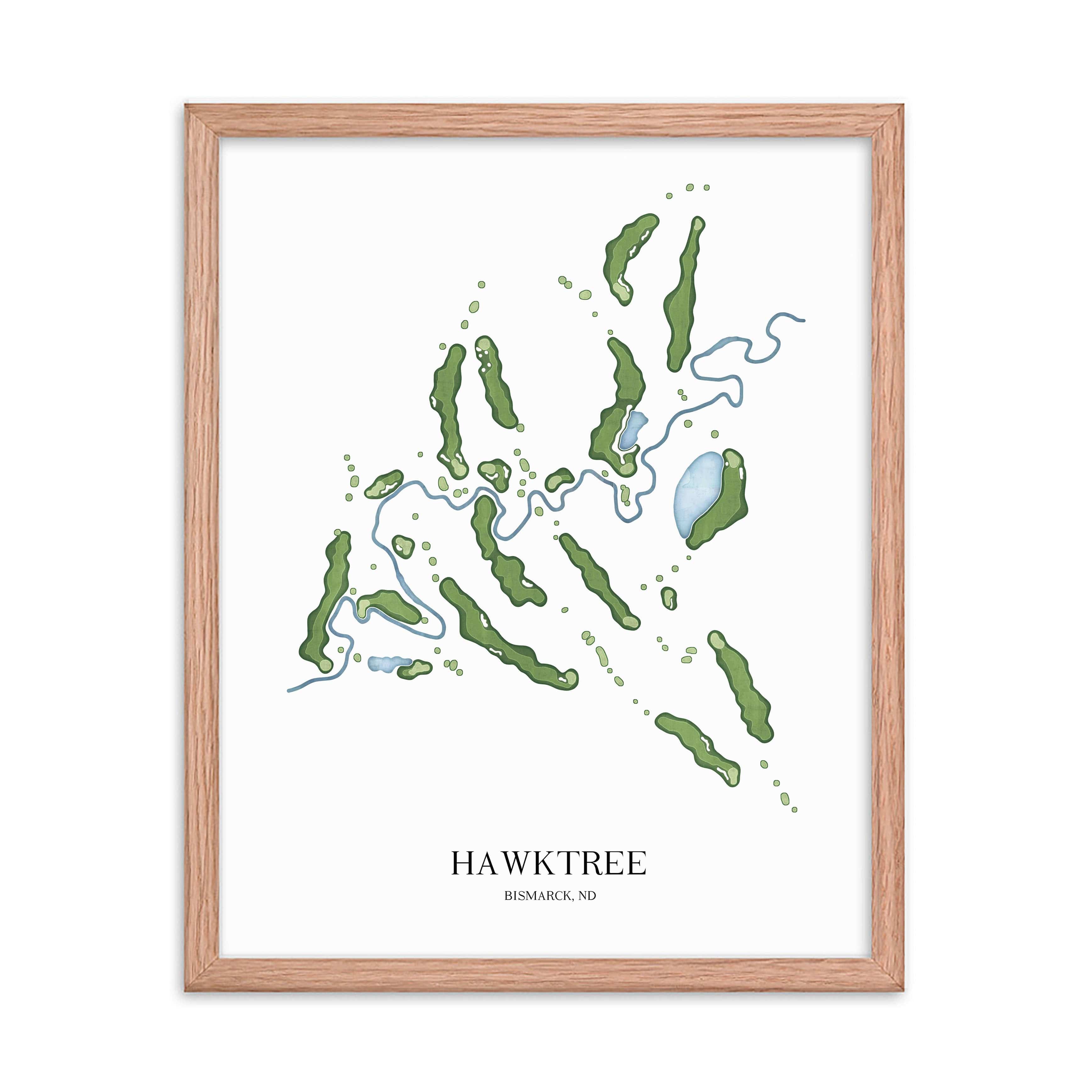 The 19th Hole Golf Shop - Golf Course Prints - Hawktree Golf Course Map Golf Map