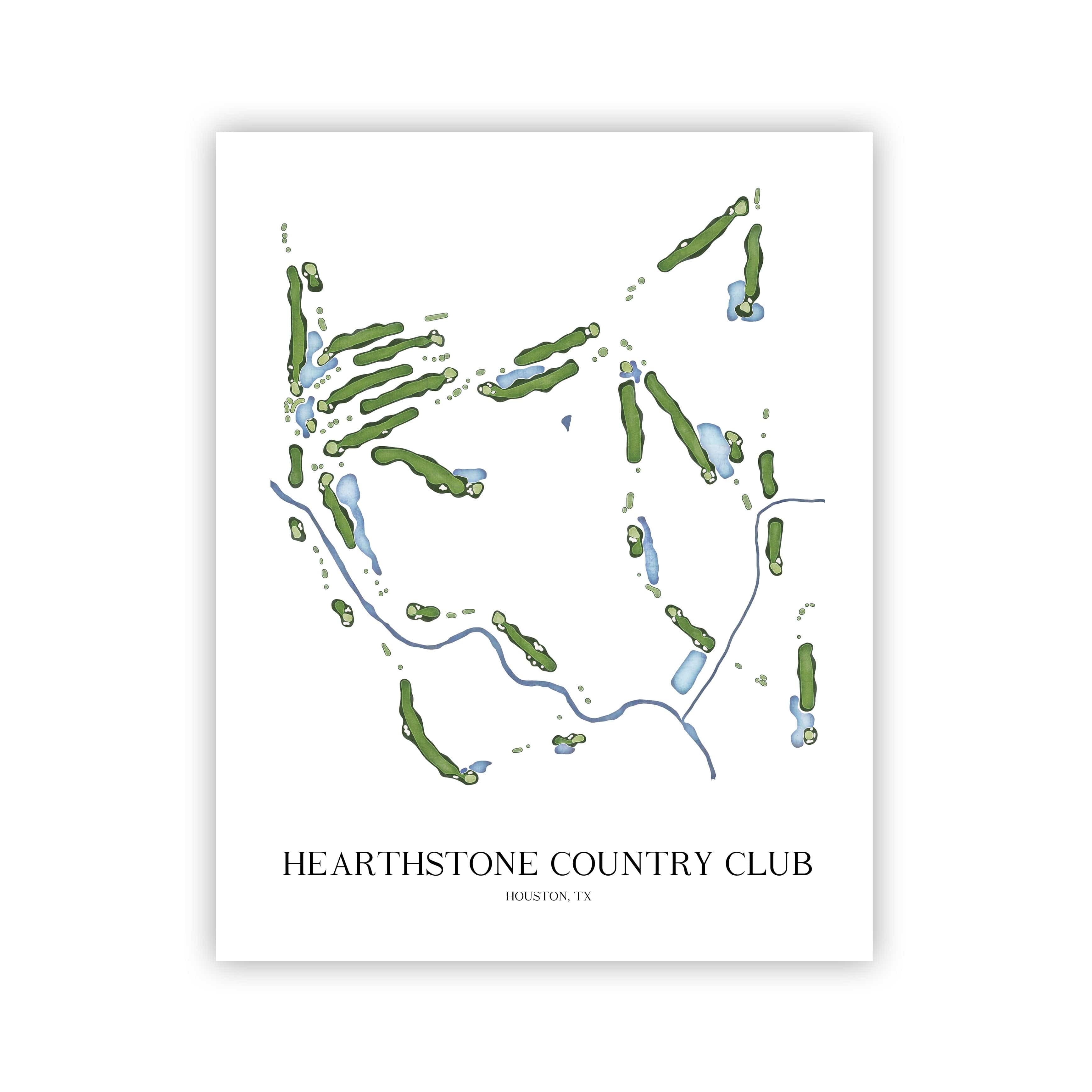 The 19th Hole Golf Shop - Golf Course Prints - Hearthstone Country Club Golf Course Map Golf Map
