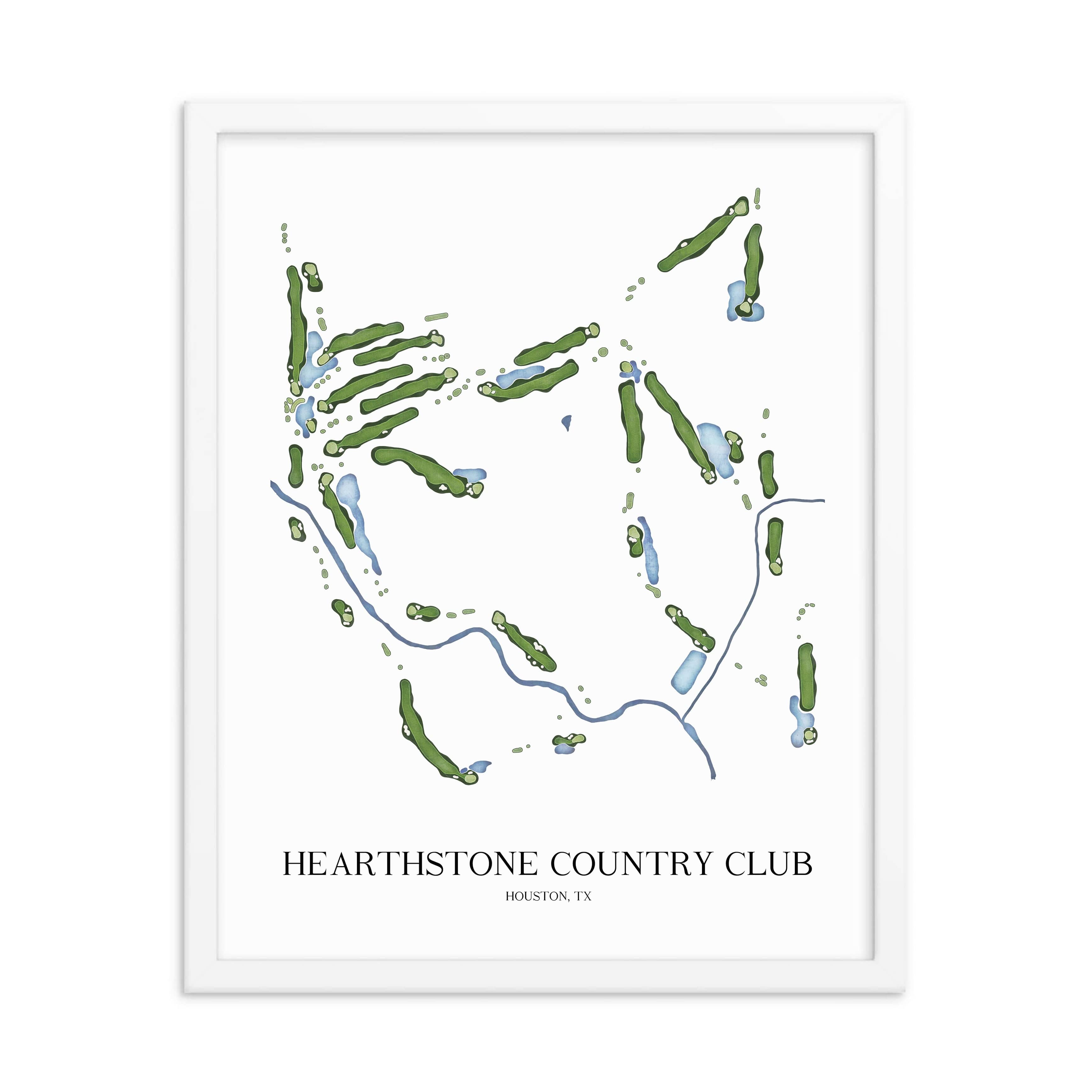 The 19th Hole Golf Shop - Golf Course Prints - Hearthstone Country Club Golf Course Map Golf Map