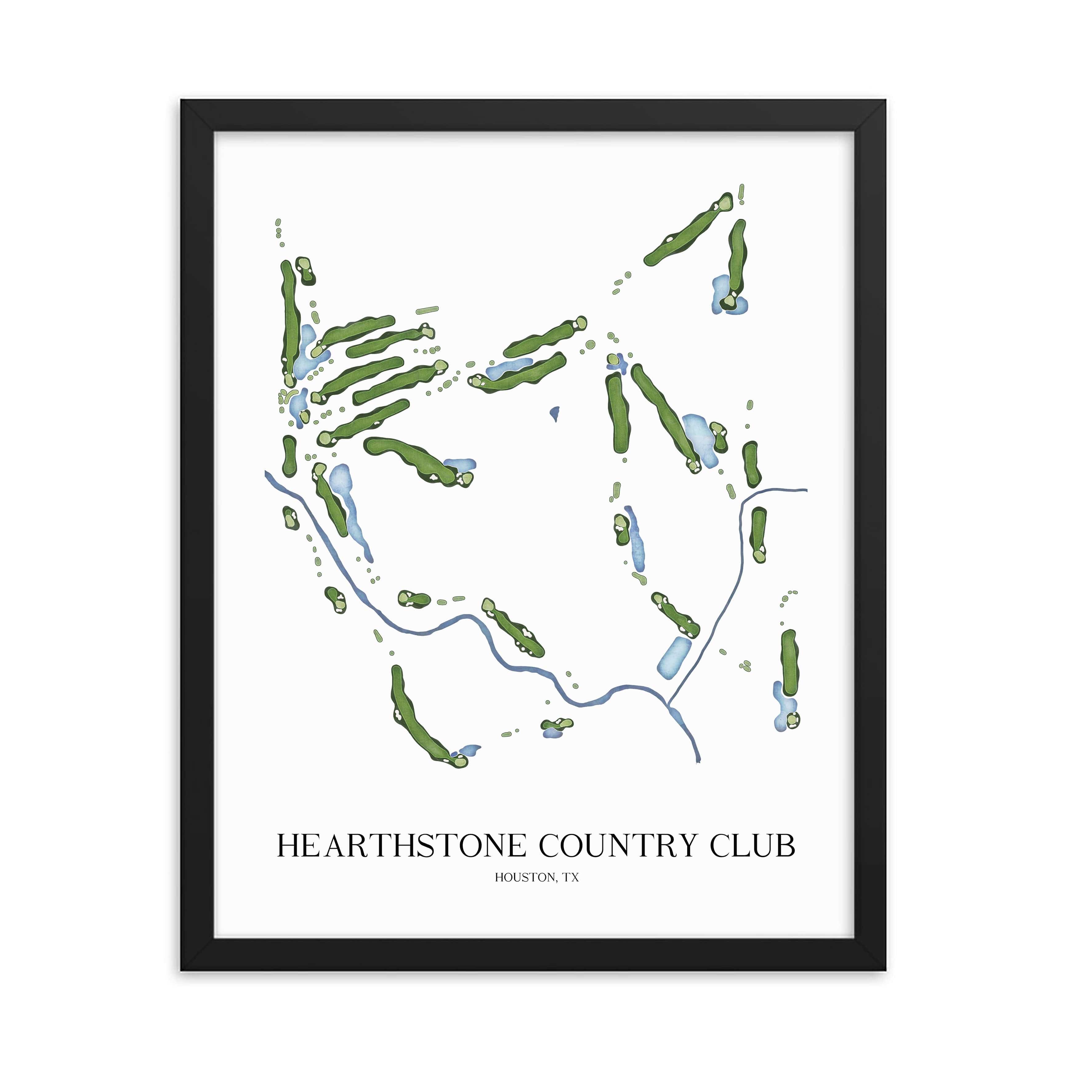 The 19th Hole Golf Shop - Golf Course Prints - Hearthstone Country Club Golf Course Map Golf Map