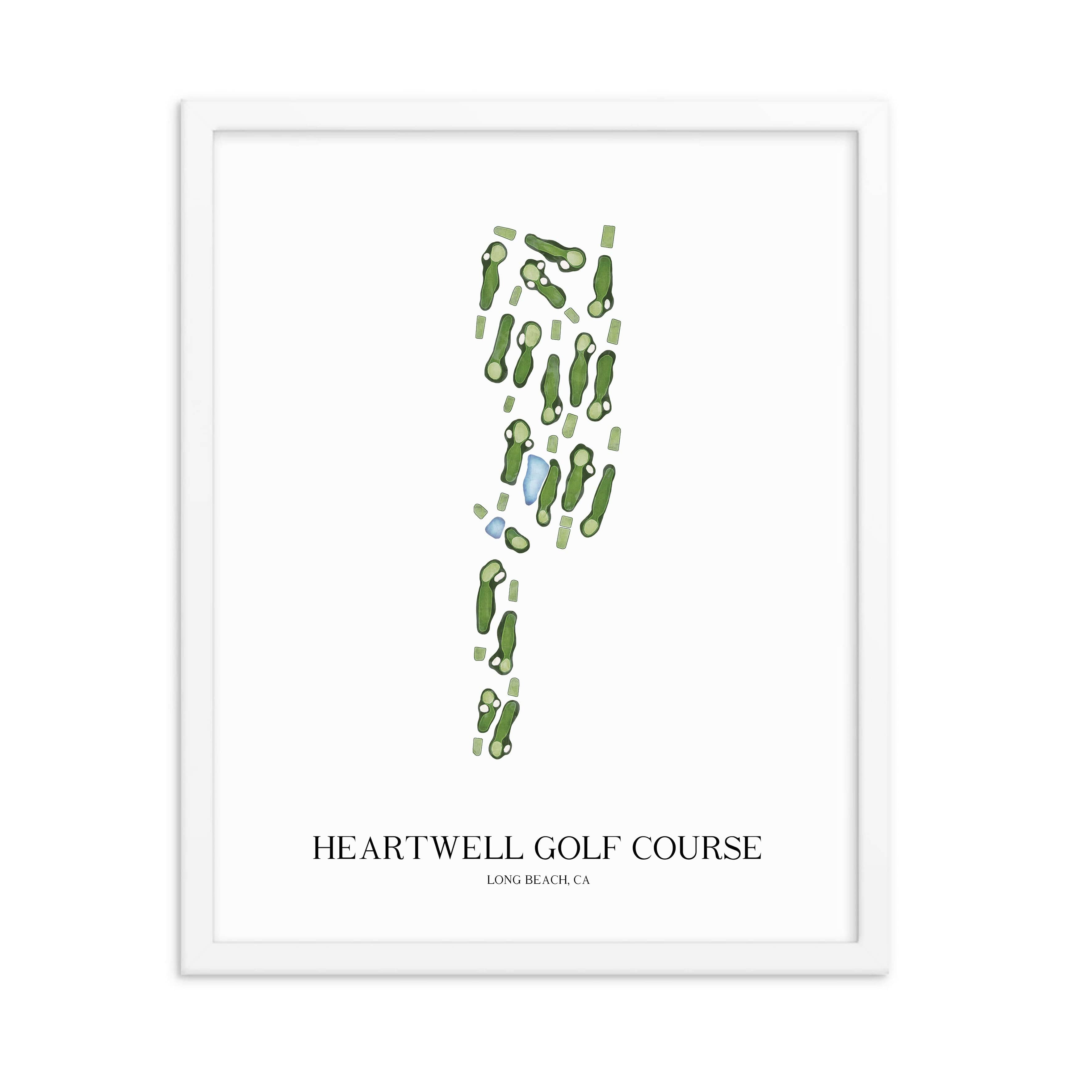 The 19th Hole Golf Shop - Golf Course Prints - Heartwell Golf Course Golf Course Map Golf Map