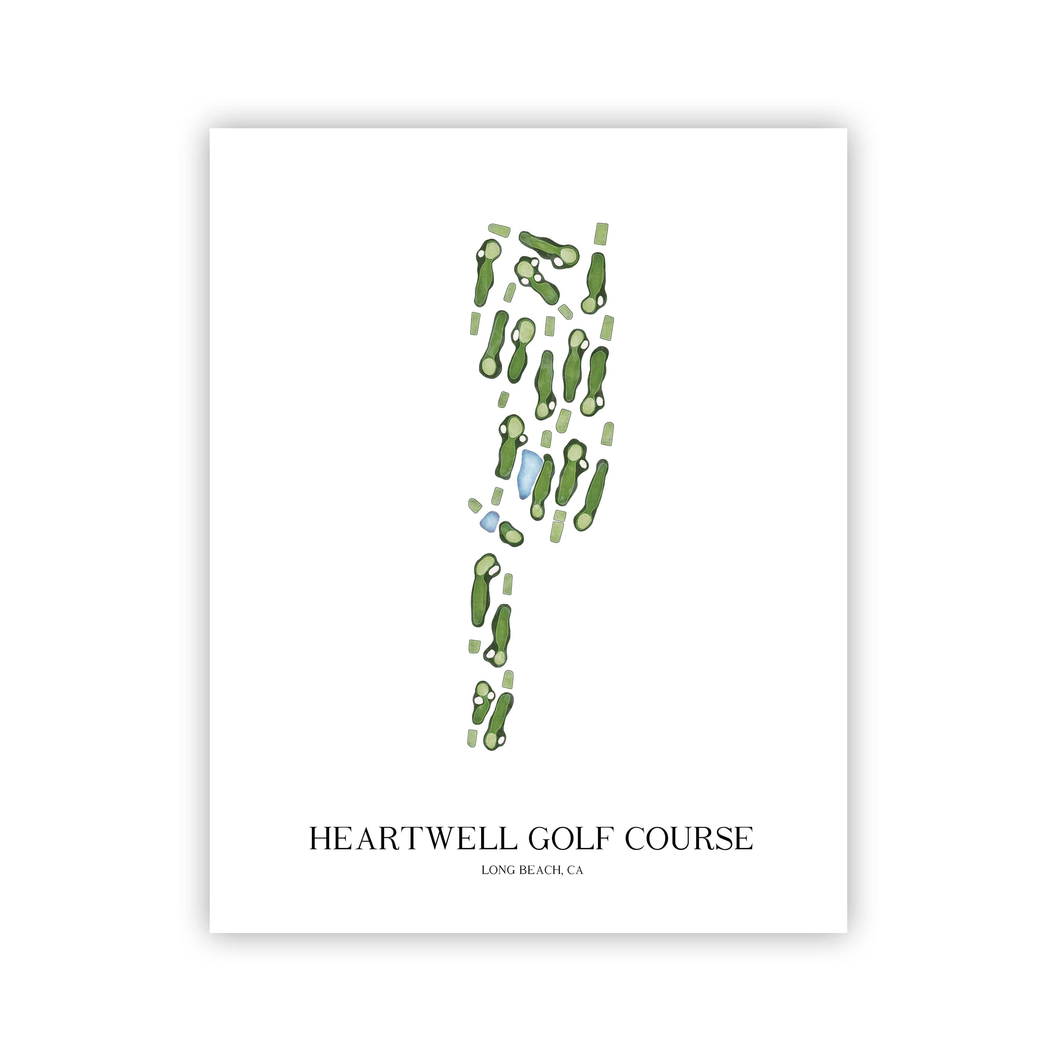 The 19th Hole Golf Shop - Golf Course Prints - Heartwell Golf Course Golf Course Map Golf Map