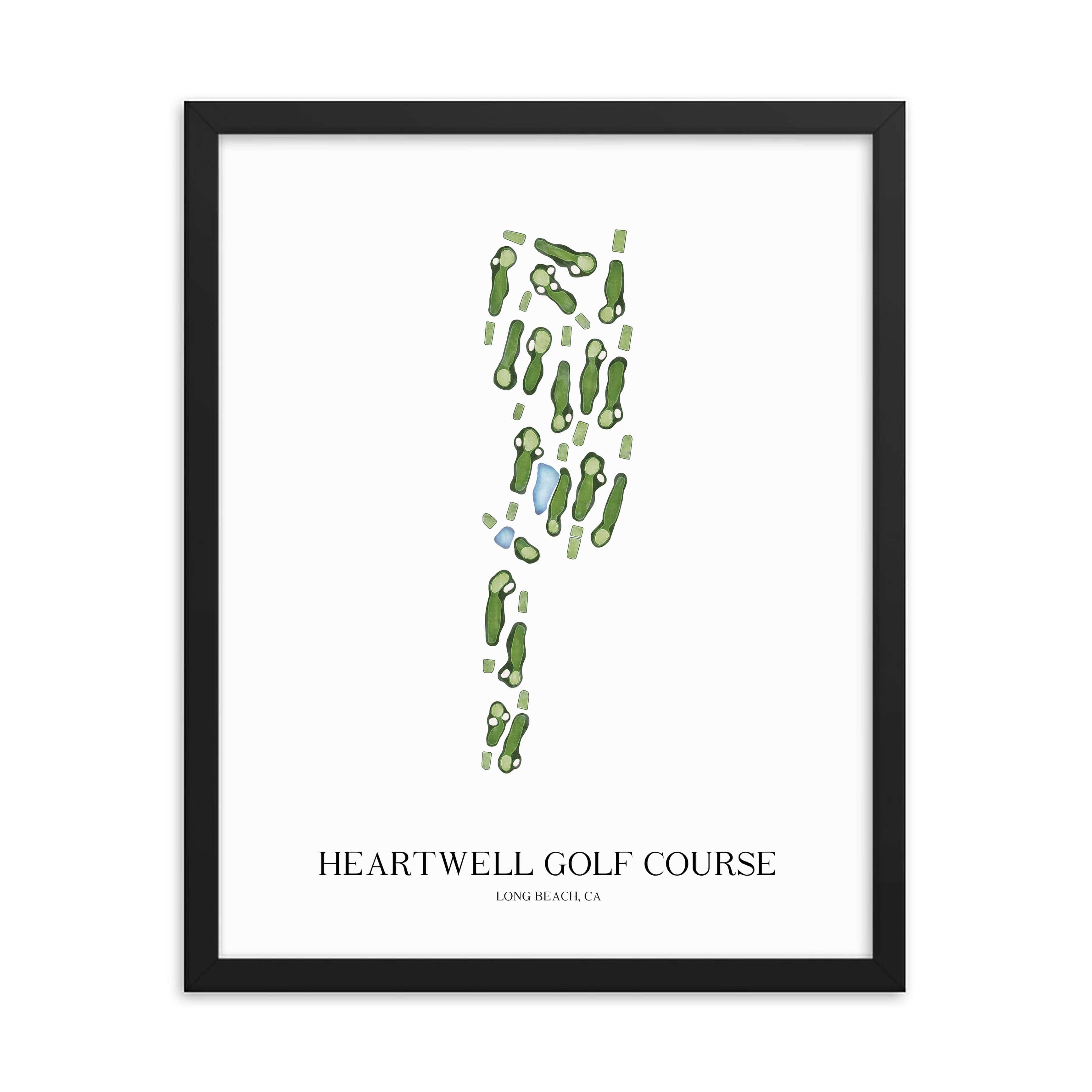 The 19th Hole Golf Shop - Golf Course Prints - Heartwell Golf Course Golf Course Map Golf Map