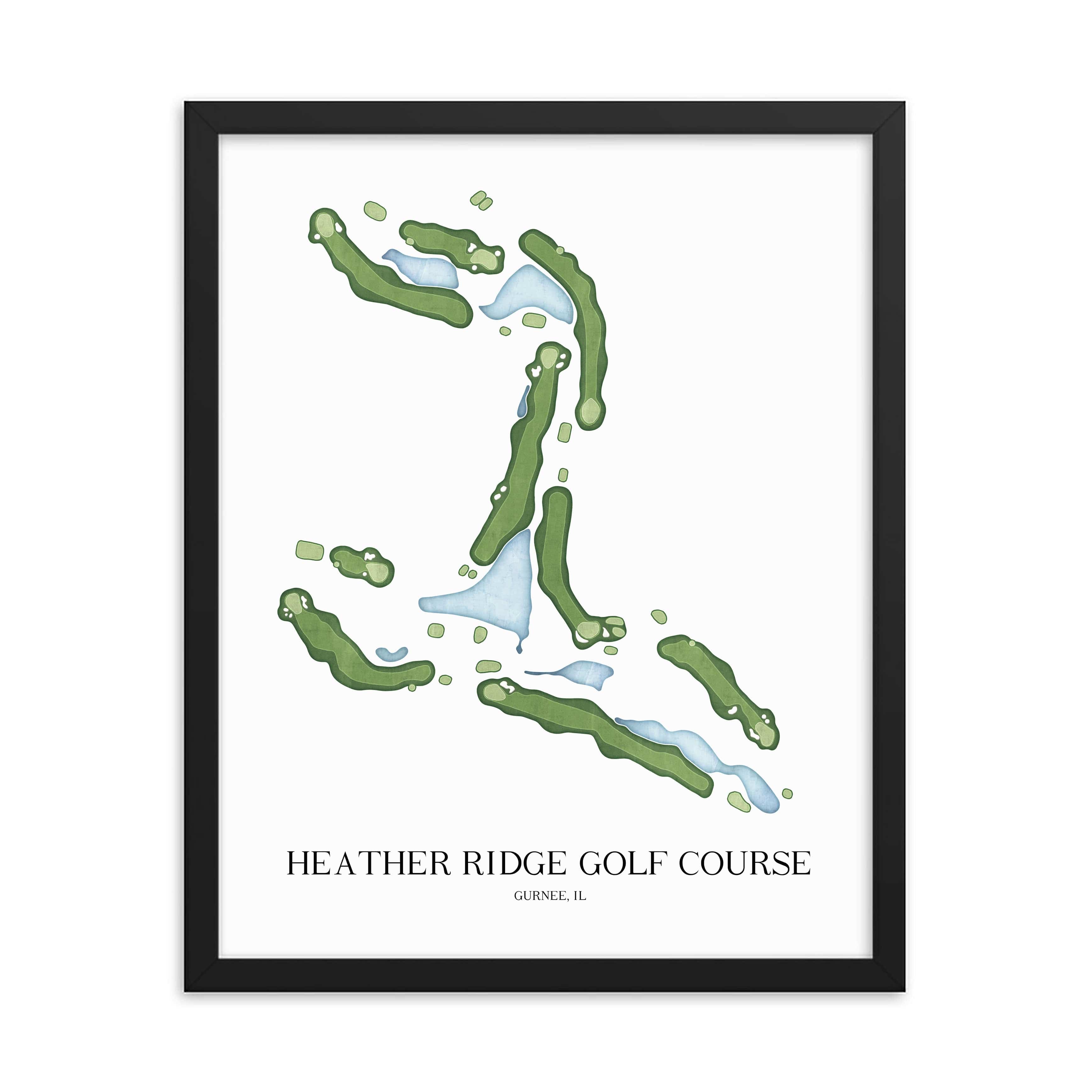 The 19th Hole Golf Shop - Golf Course Prints - Heather Ridge Golf Course Golf Course Map Golf Map