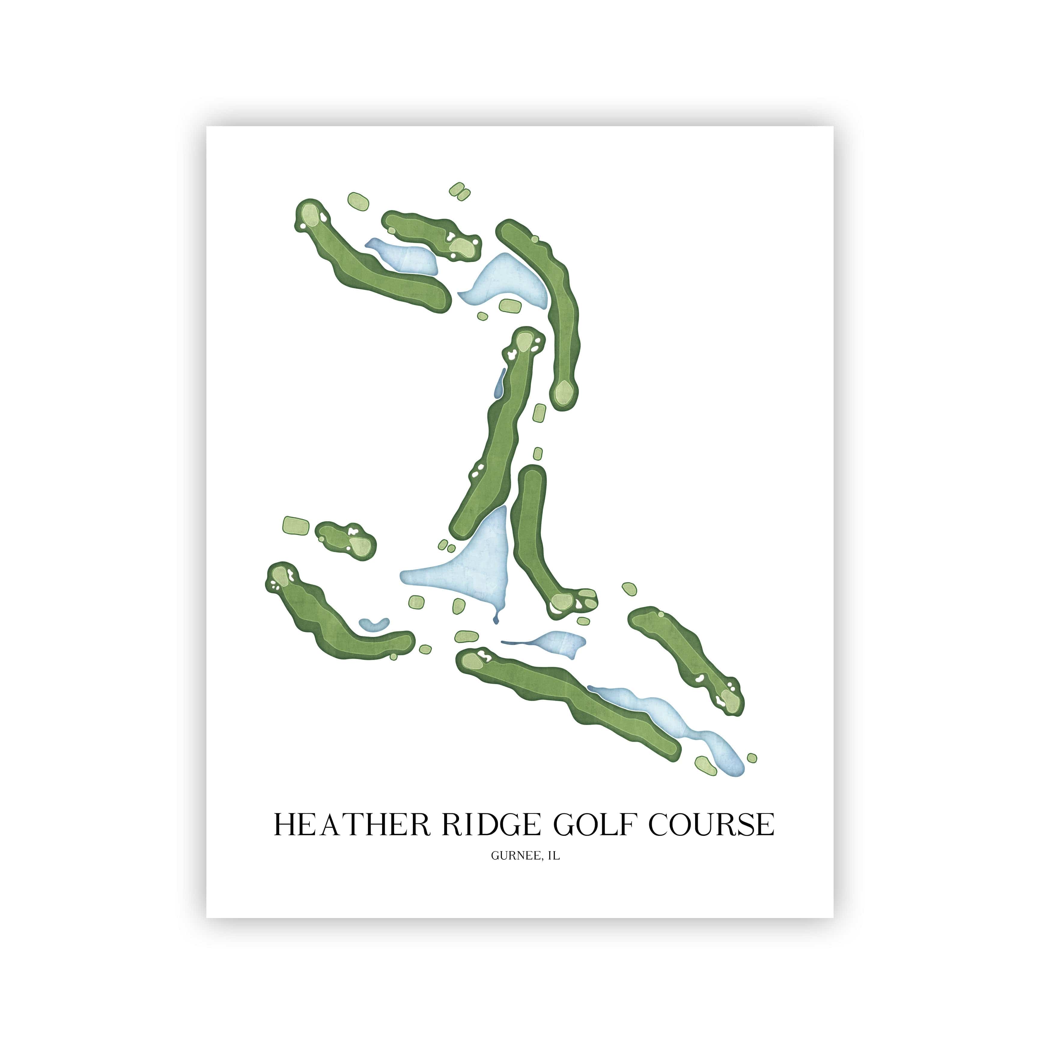 The 19th Hole Golf Shop - Golf Course Prints - Heather Ridge Golf Course Golf Course Map Golf Map