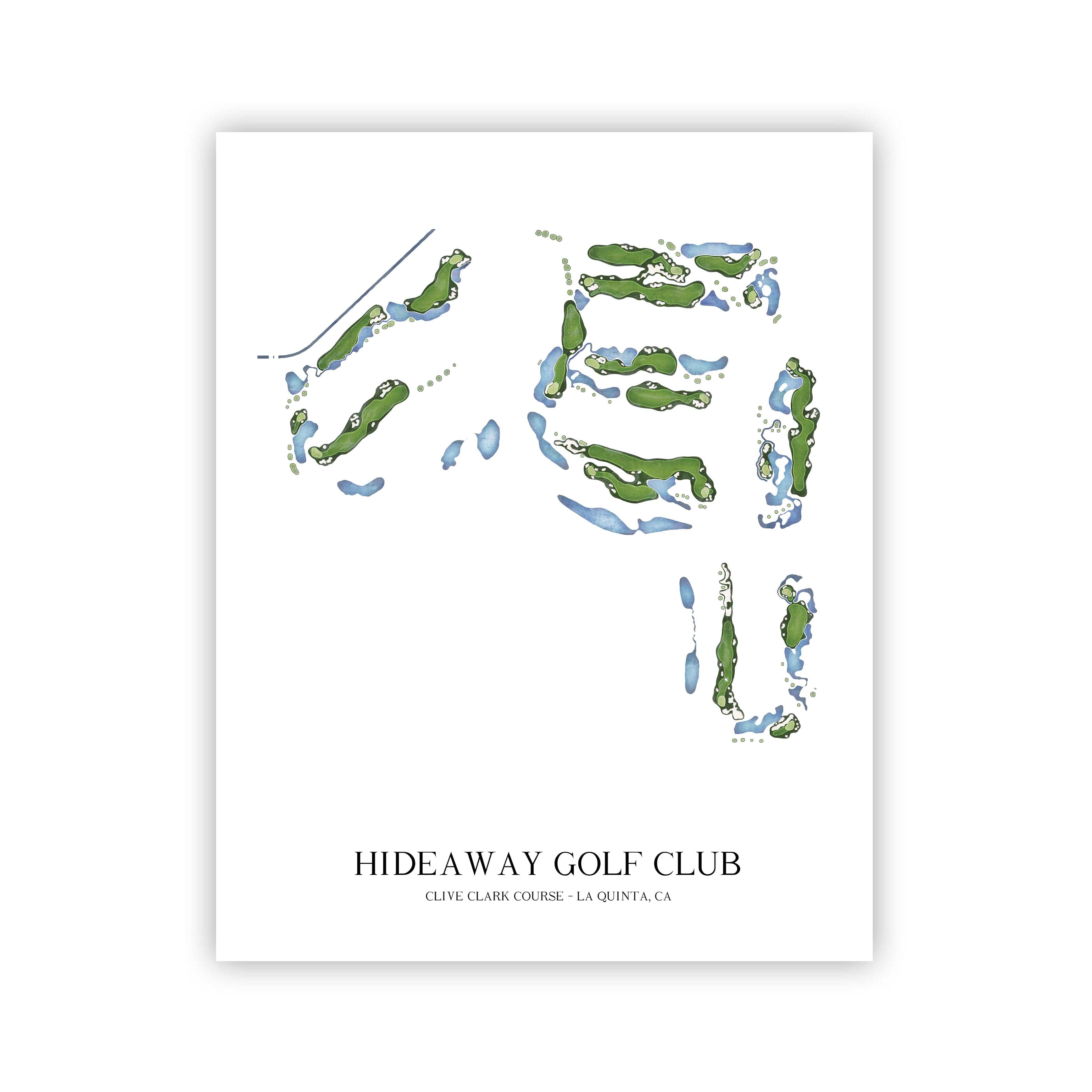 The 19th Hole Golf Shop - Golf Course Prints - Hideaway Golf Club Golf Course Map Golf Map