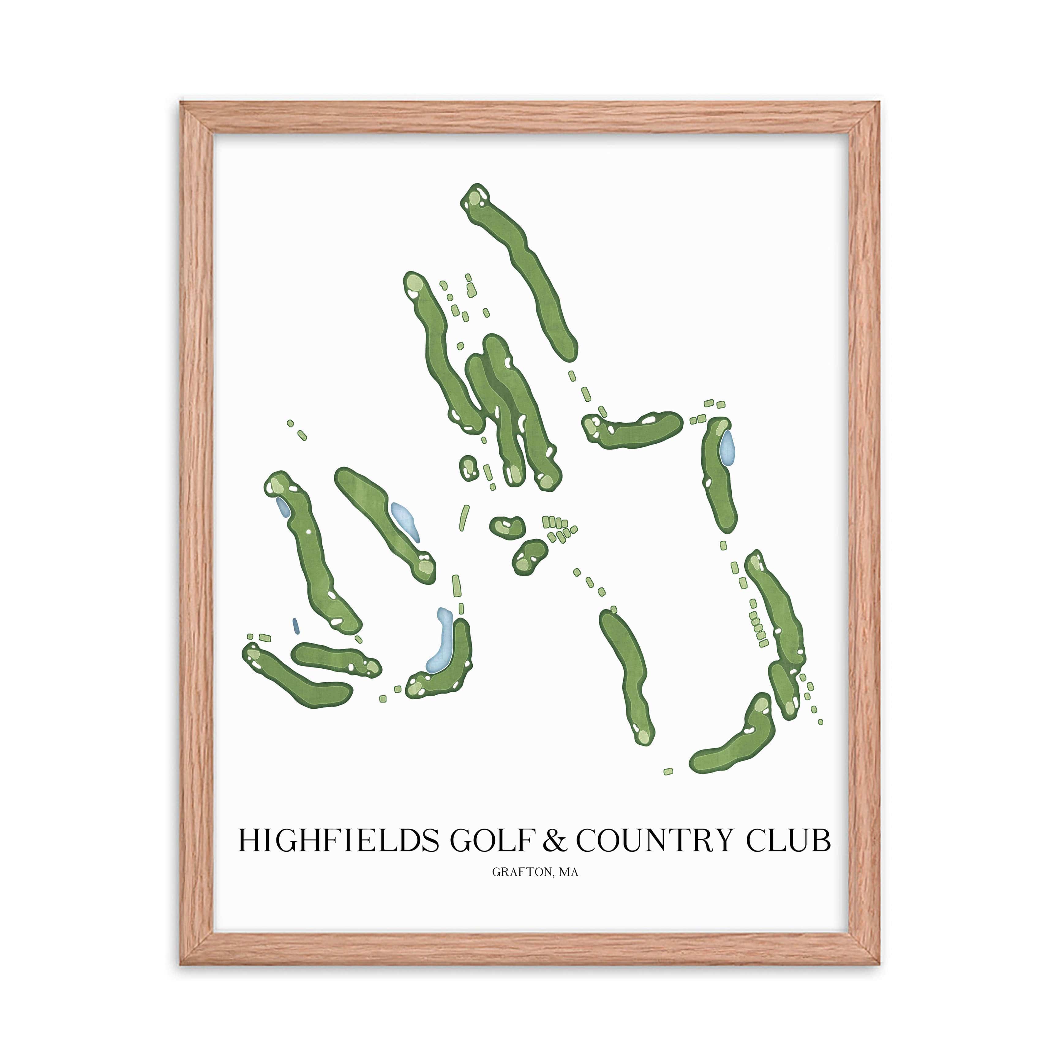 The 19th Hole Golf Shop - Golf Course Prints - Highfields Golf Country Club Golf Course Map Golf Map
