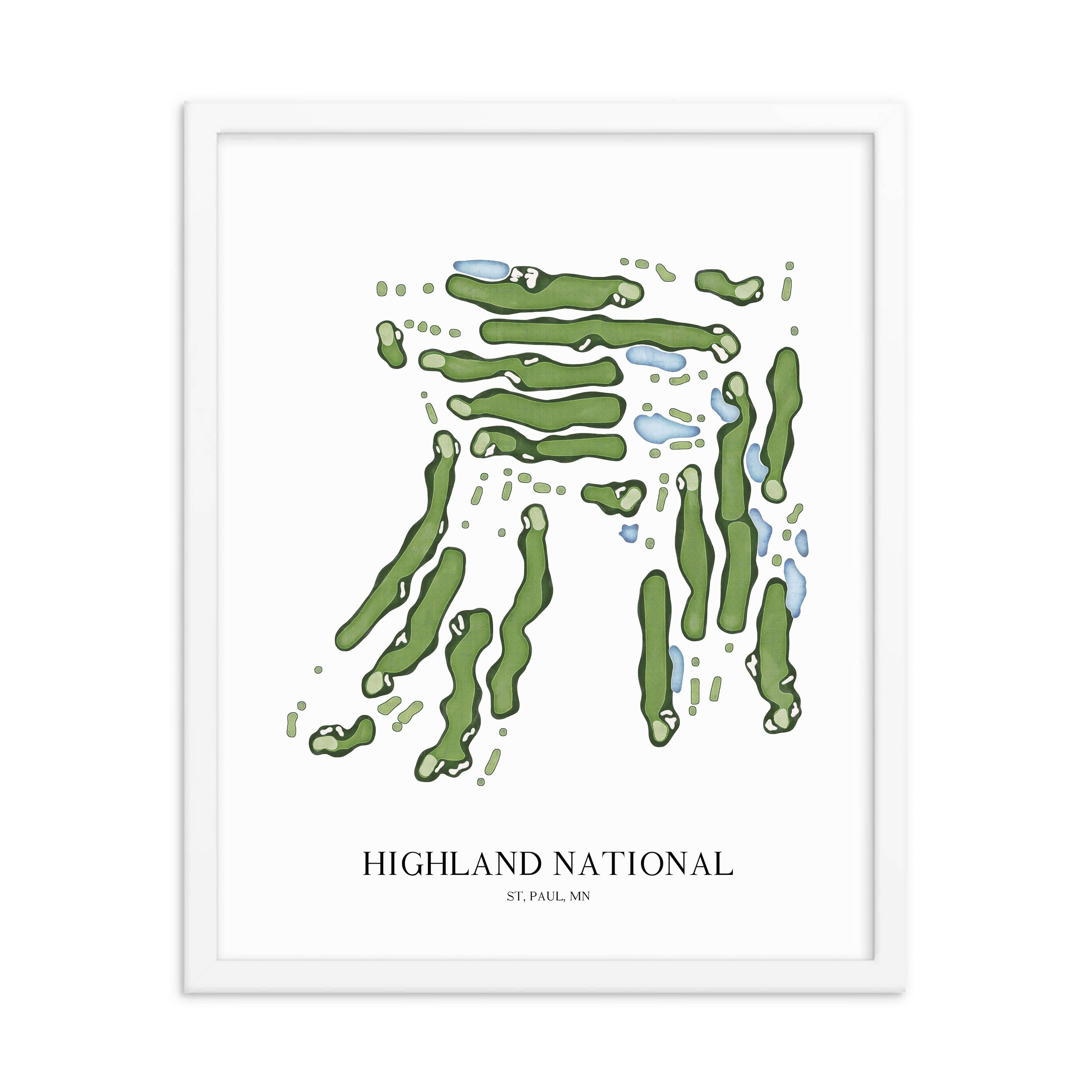The 19th Hole Golf Shop - Golf Course Prints - Highland National Golf Course Map Golf Map
