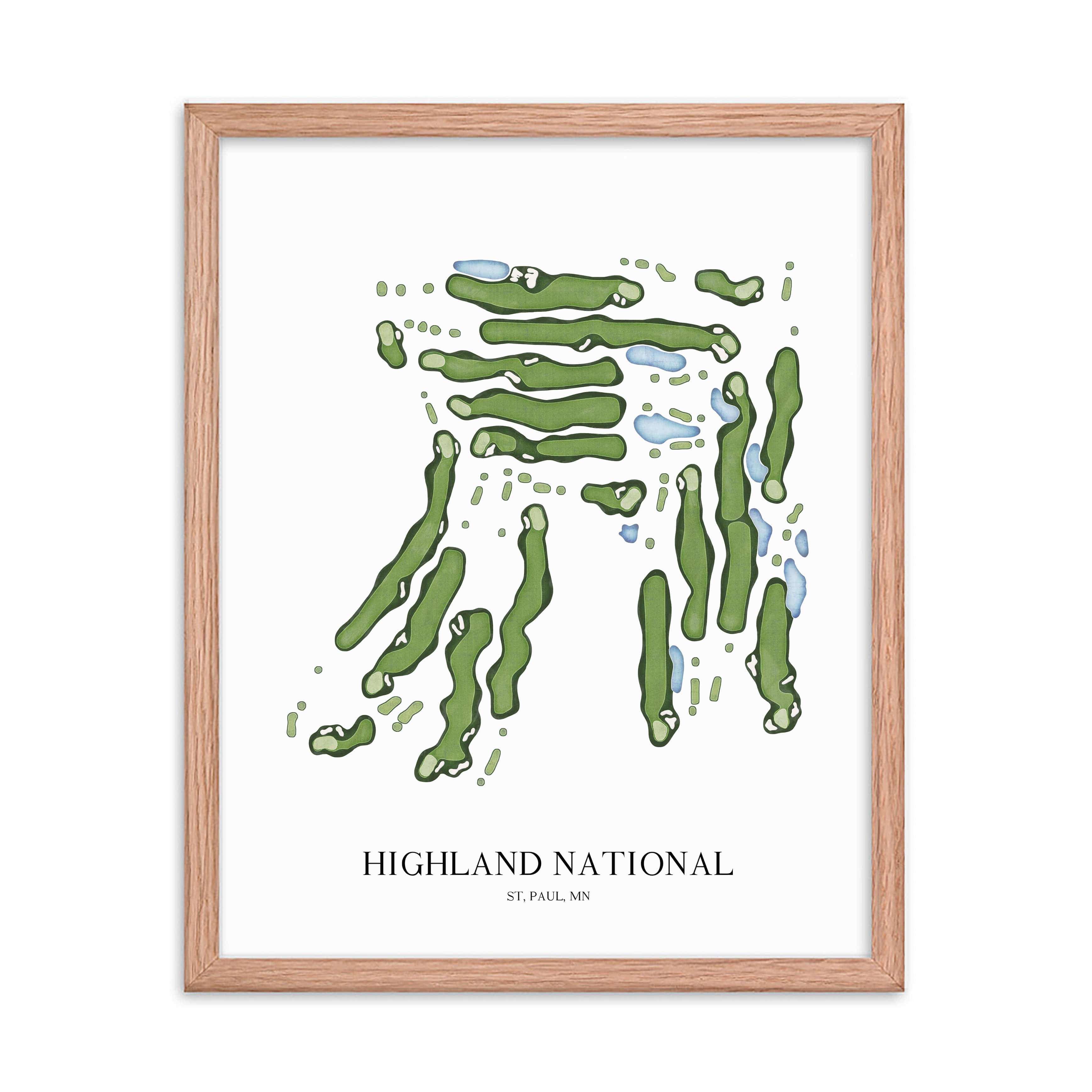 The 19th Hole Golf Shop - Golf Course Prints - Highland National Golf Course Map Golf Map