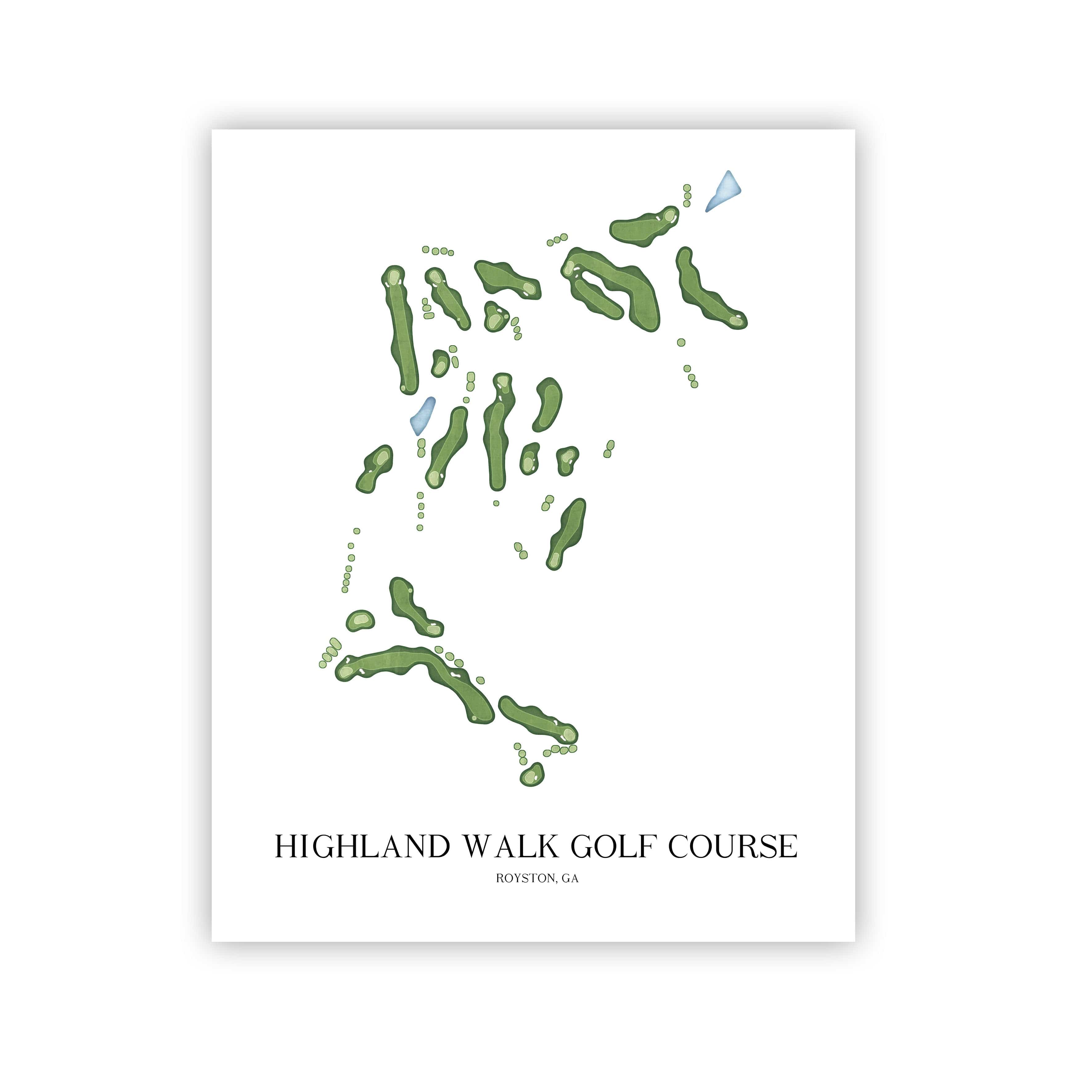The 19th Hole Golf Shop - Golf Course Prints - Highland Walk Golf Course Golf Course Map Golf Map