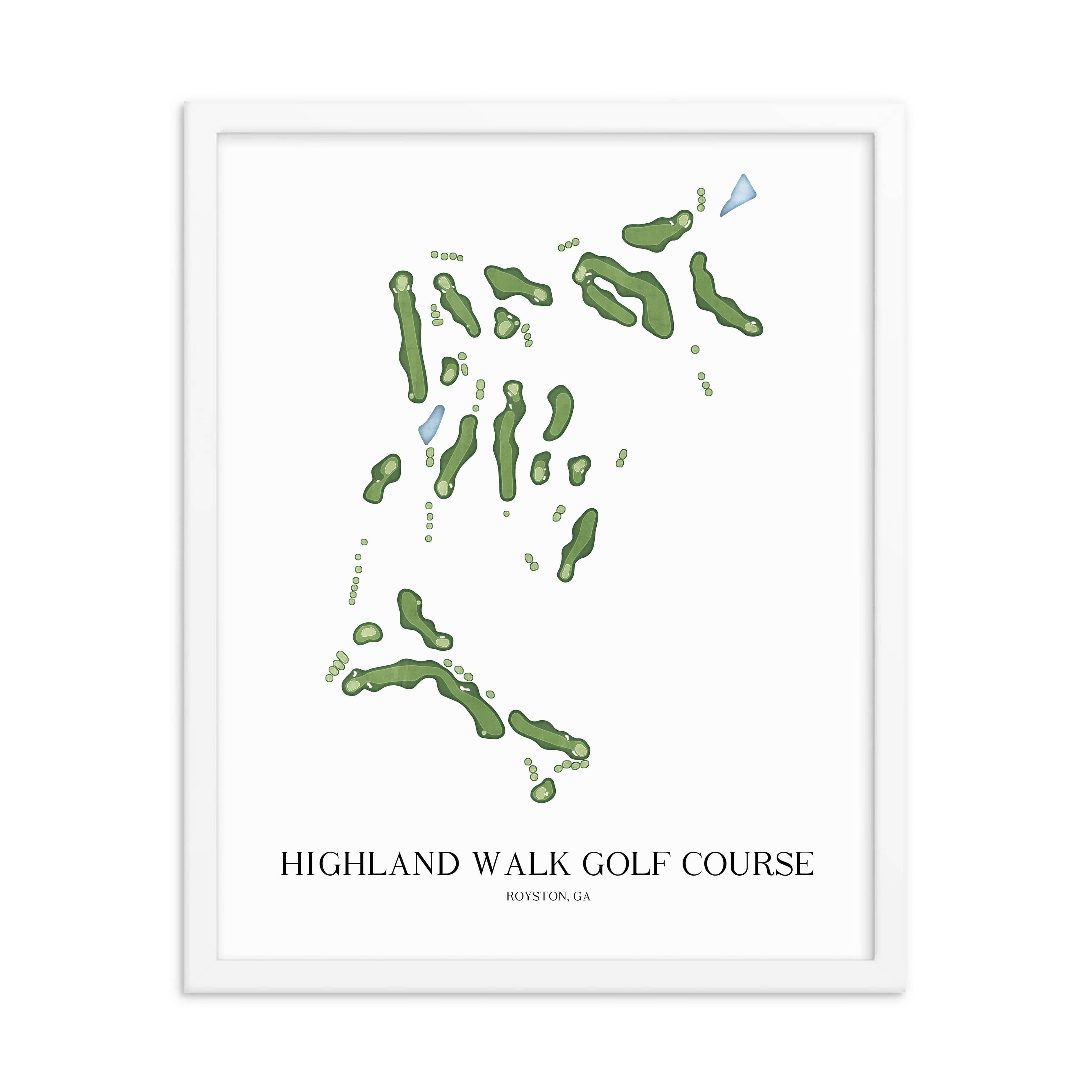 The 19th Hole Golf Shop - Golf Course Prints - Highland Walk Golf Course Golf Course Map Golf Map