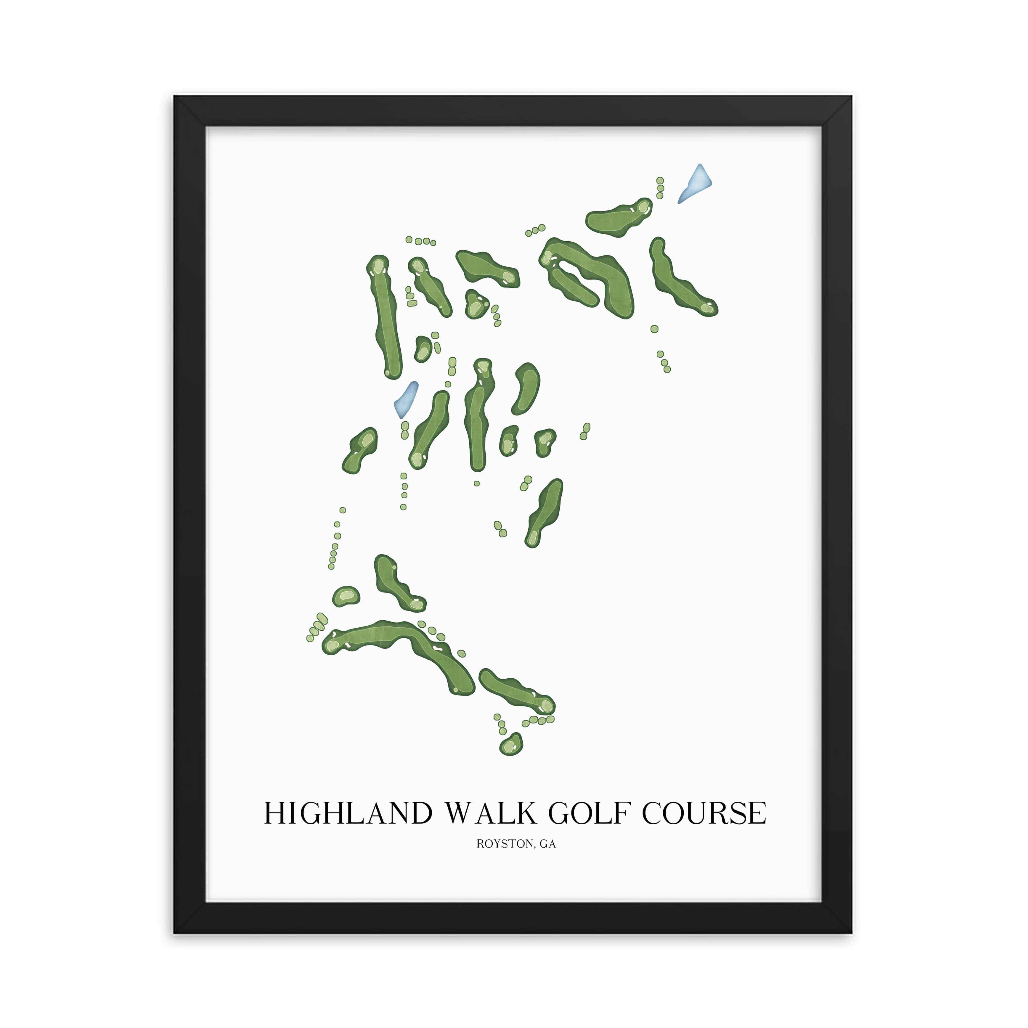 The 19th Hole Golf Shop - Golf Course Prints - Highland Walk Golf Course Golf Course Map Golf Map