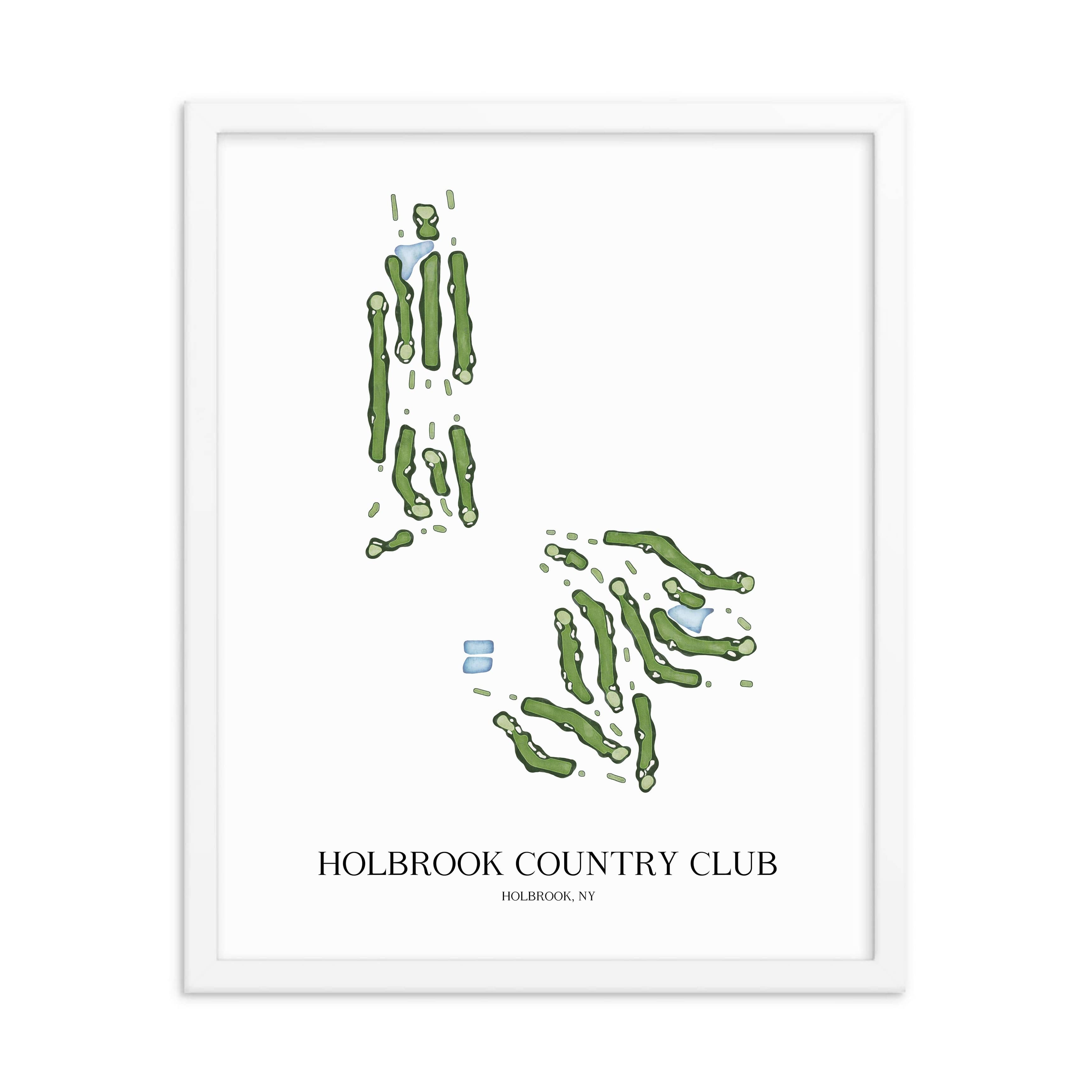 The 19th Hole Golf Shop - Golf Course Prints - Holbrook Country Club Golf Course Map Golf Map