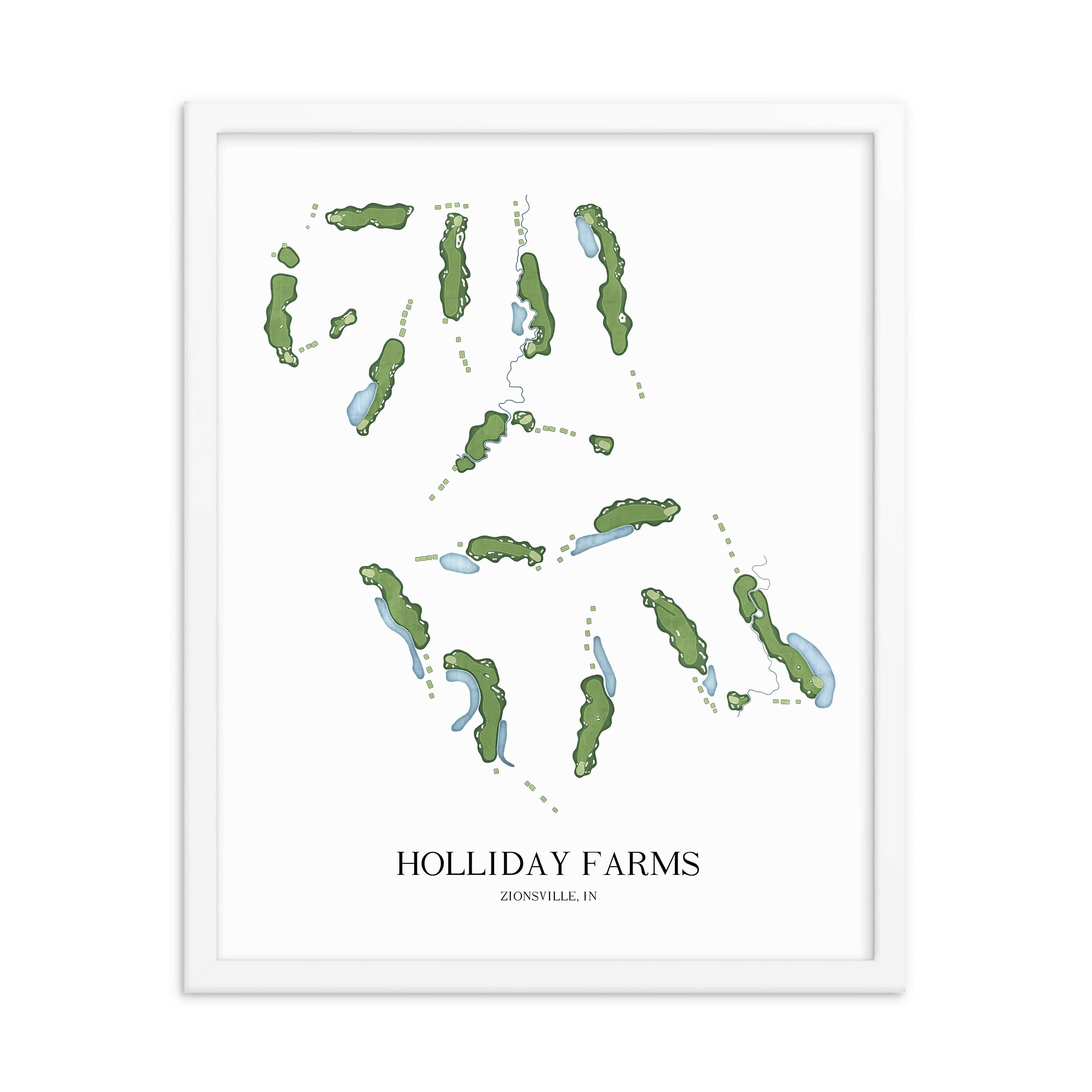 The 19th Hole Golf Shop - Golf Course Prints - Holiday Farms Golf Course Map Golf Map