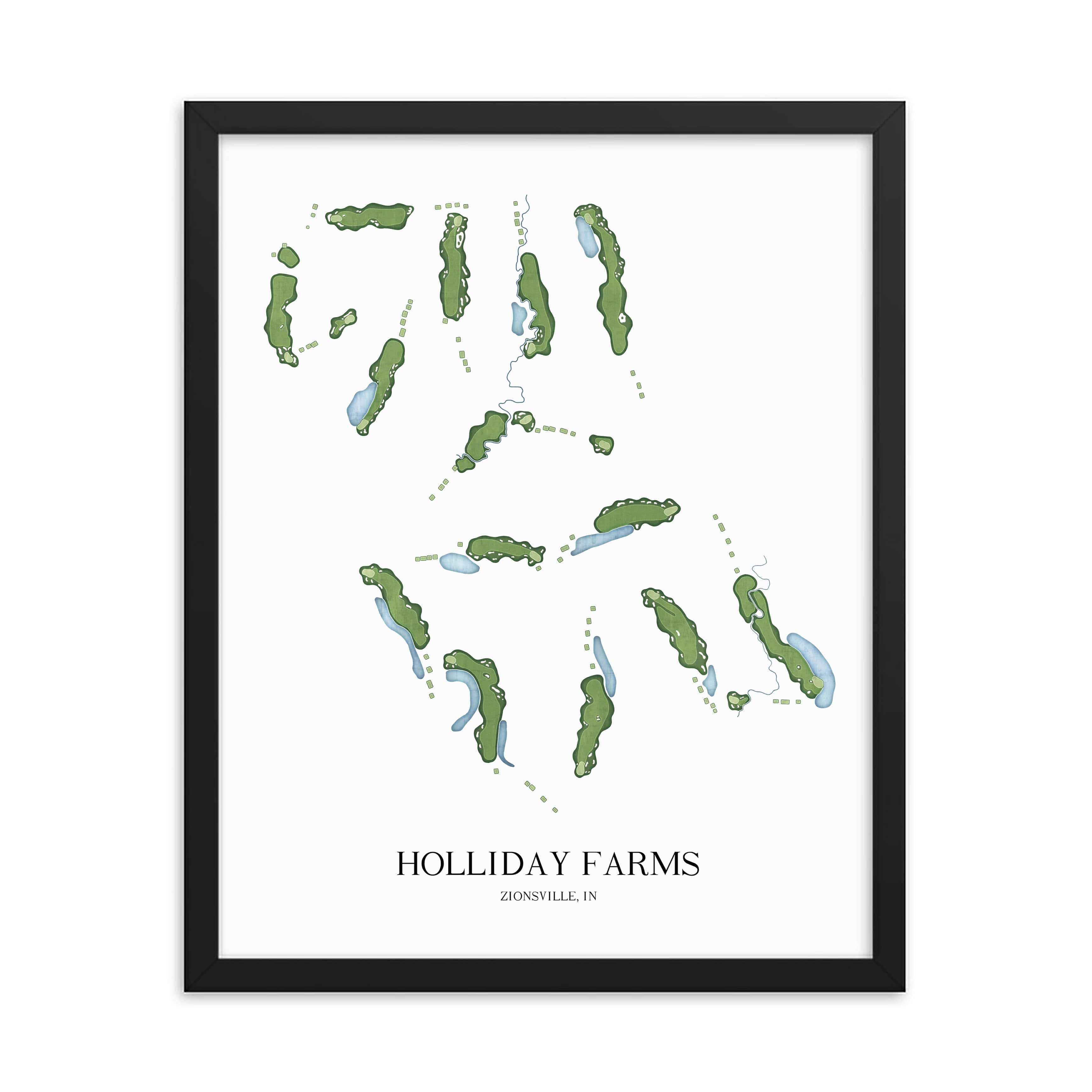 The 19th Hole Golf Shop - Golf Course Prints - Holiday Farms Golf Course Map Golf Map