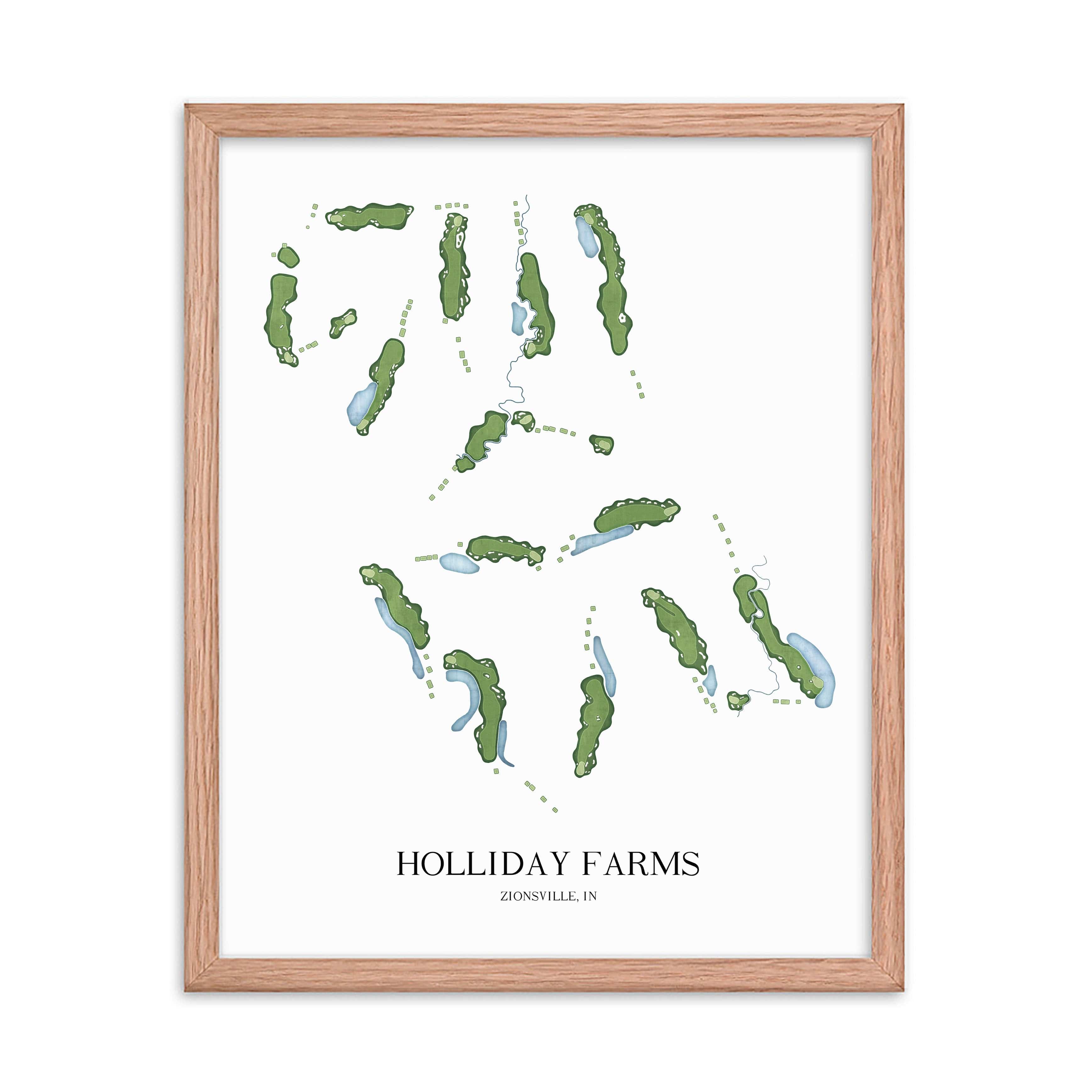 The 19th Hole Golf Shop - Golf Course Prints - Holiday Farms Golf Course Map Golf Map