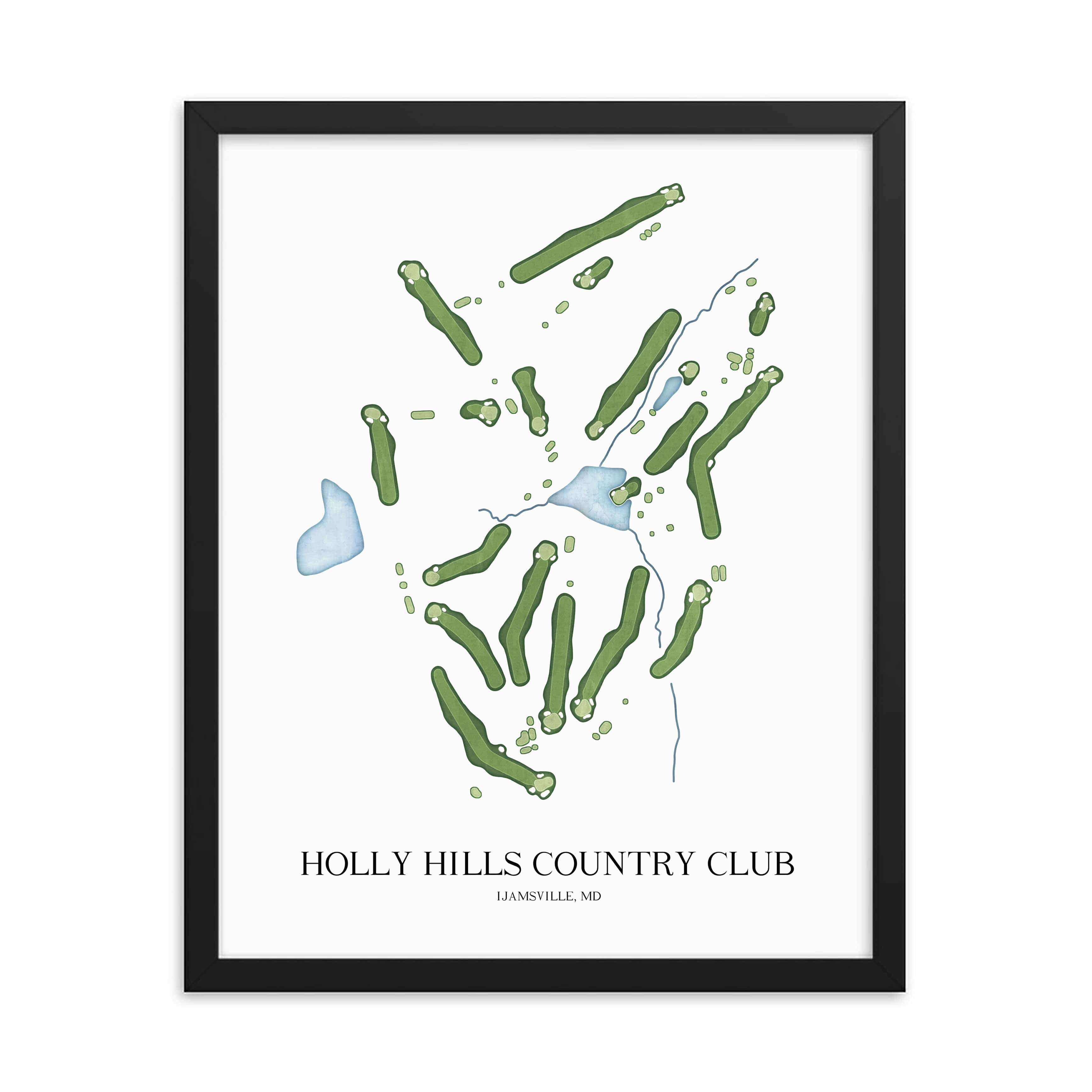 The 19th Hole Golf Shop - Golf Course Prints - Holly Hills Country Club Golf Course Map Golf Map