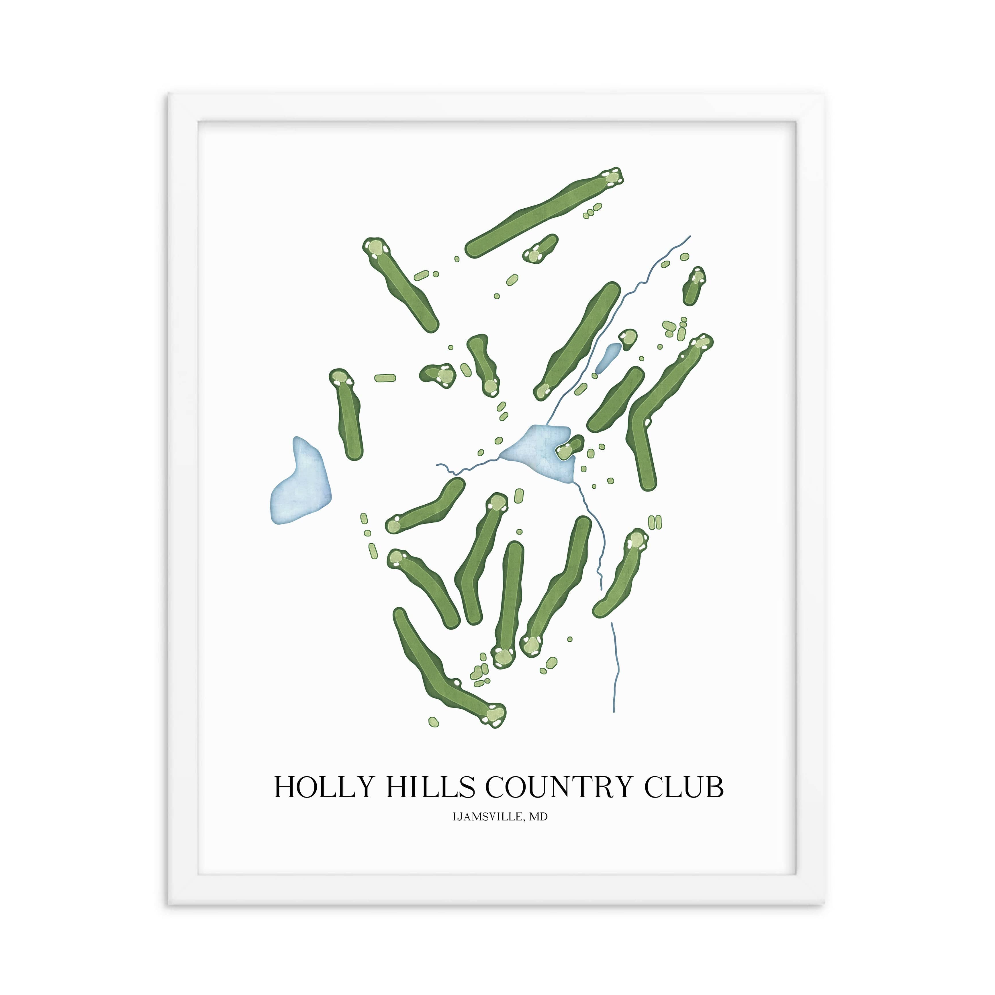 The 19th Hole Golf Shop - Golf Course Prints - Holly Hills Country Club Golf Course Map Golf Map