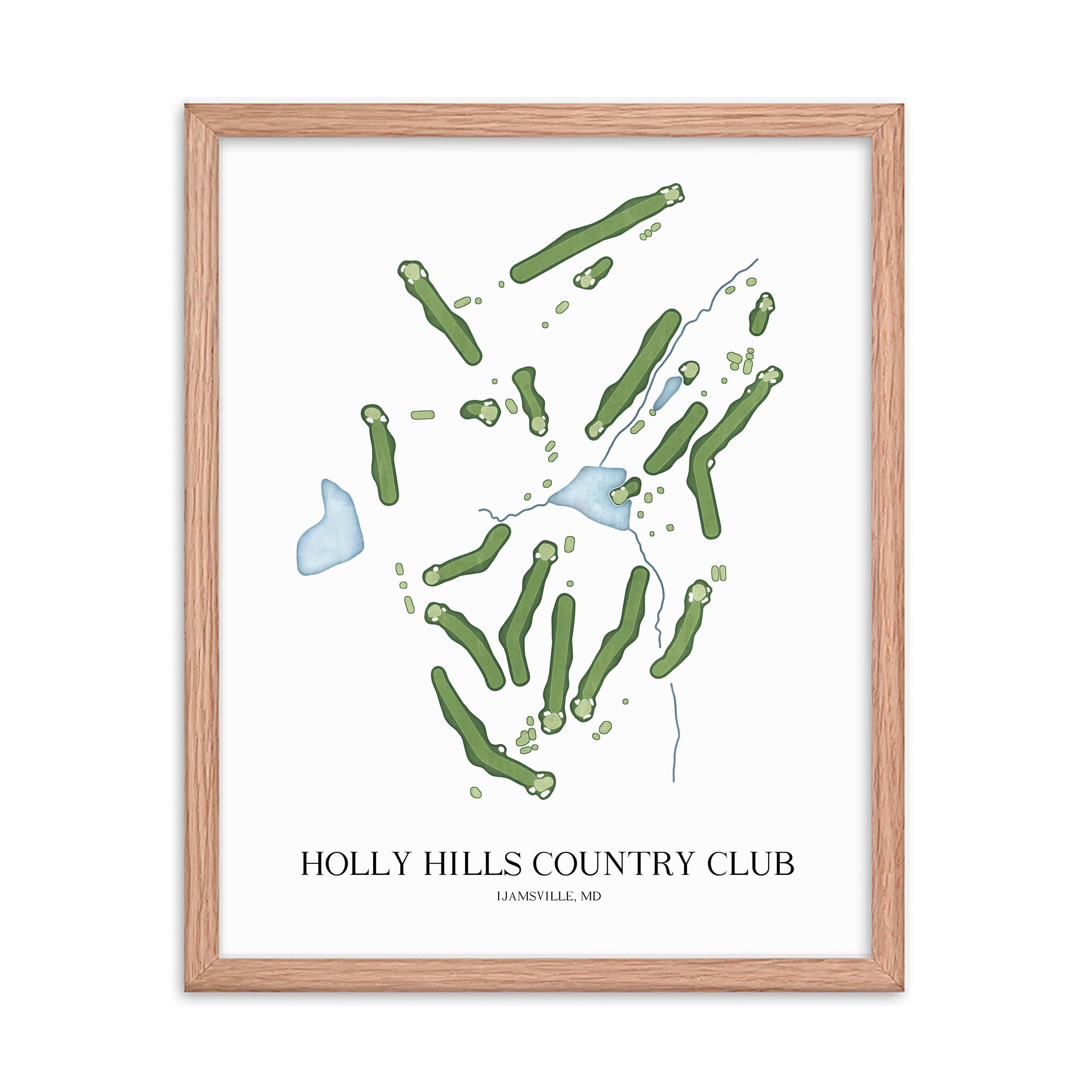 The 19th Hole Golf Shop - Golf Course Prints - Holly Hills Country Club Golf Course Map Golf Map