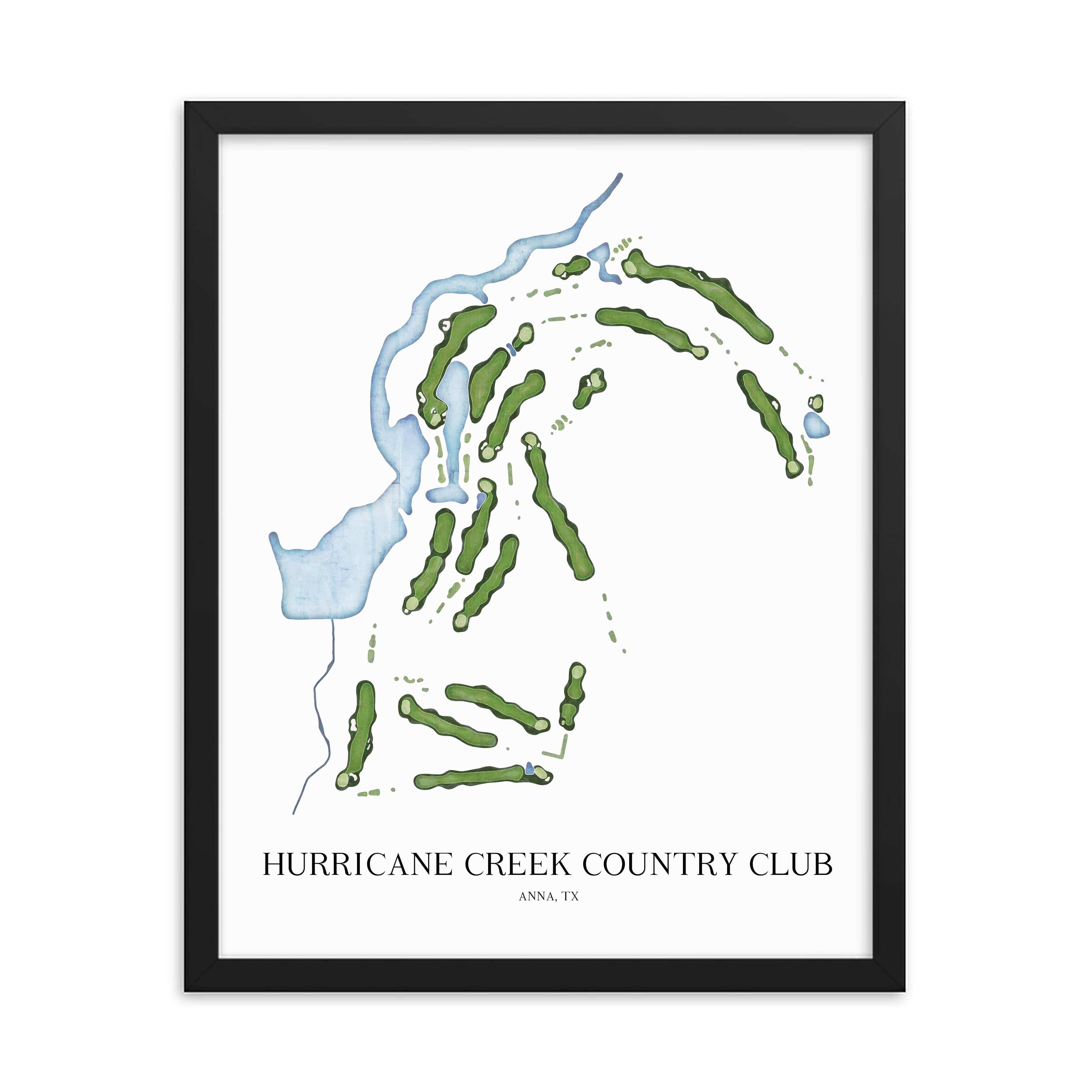 The 19th Hole Golf Shop - Golf Course Prints - Hurricane Creek Country Club Golf Course Map Golf Map