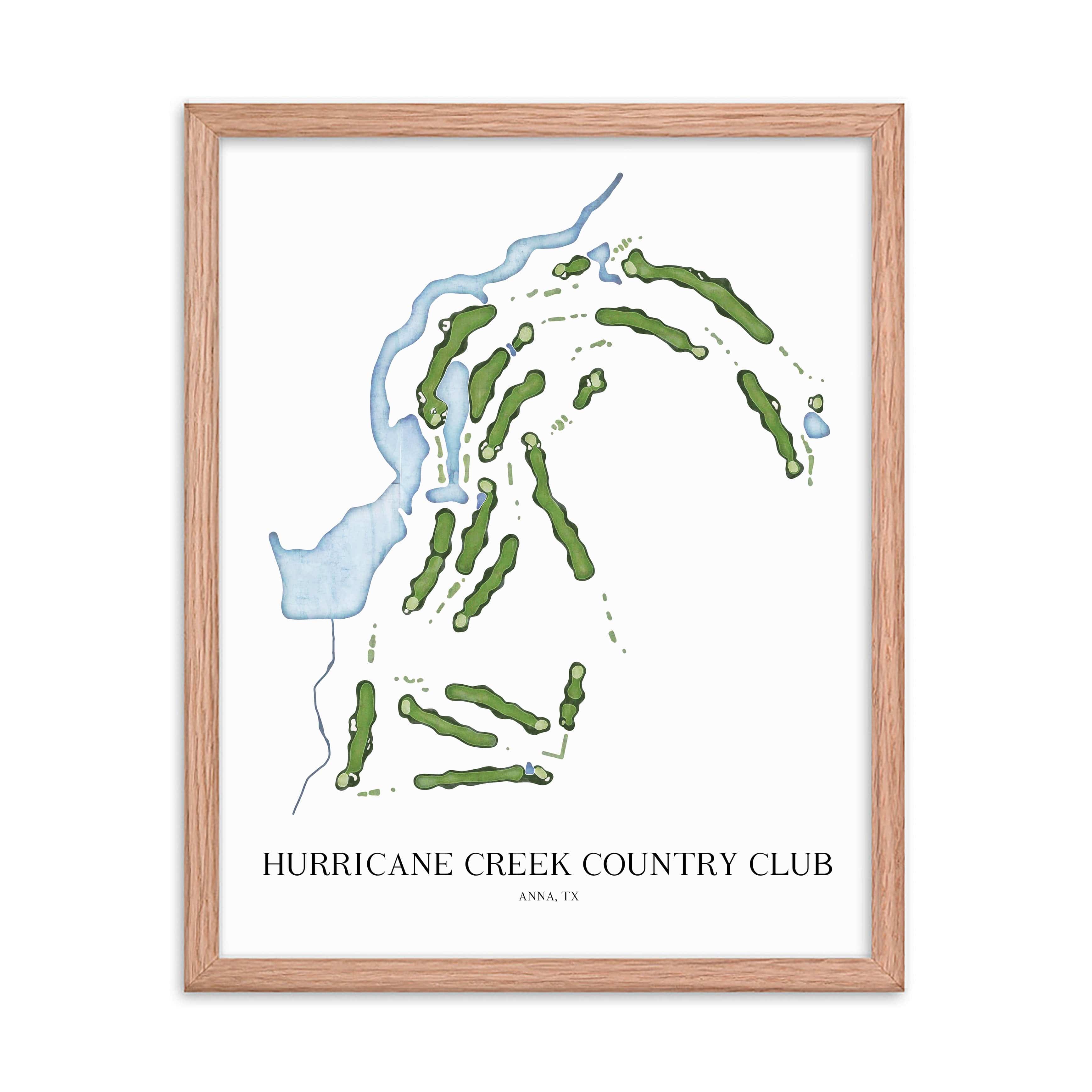 The 19th Hole Golf Shop - Golf Course Prints - Hurricane Creek Country Club Golf Course Map Golf Map