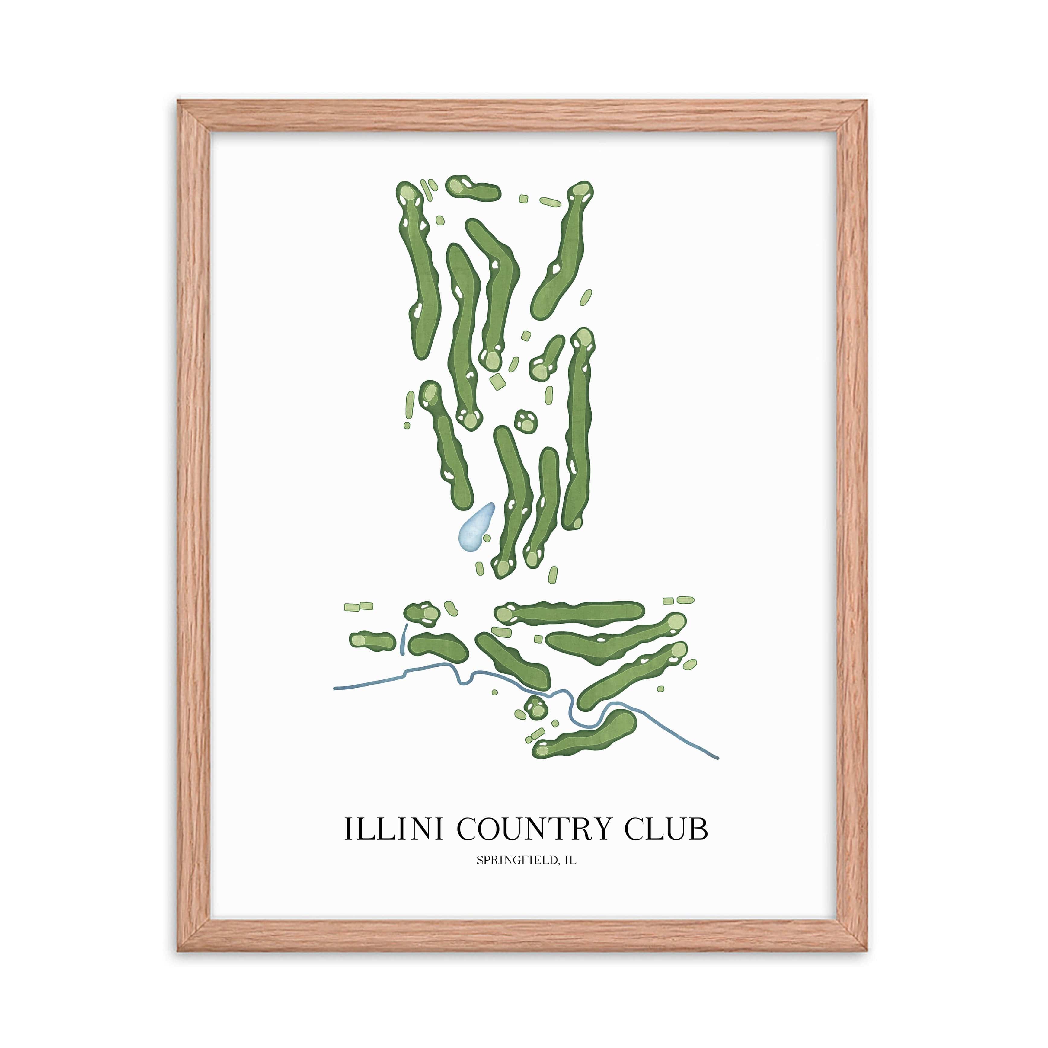 The 19th Hole Golf Shop - Golf Course Prints - Illini Country Club Golf Course Map Golf Map