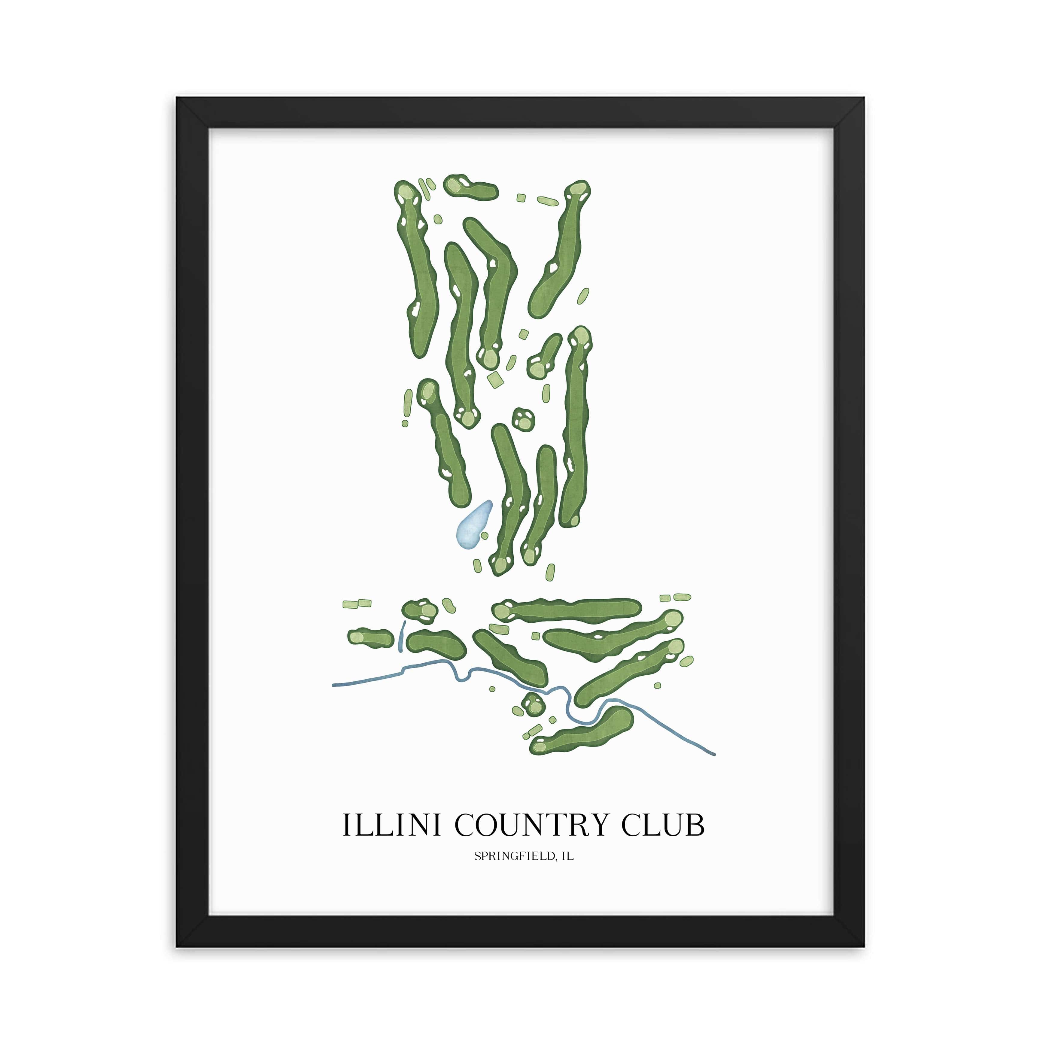 The 19th Hole Golf Shop - Golf Course Prints - Illini Country Club Golf Course Map Golf Map