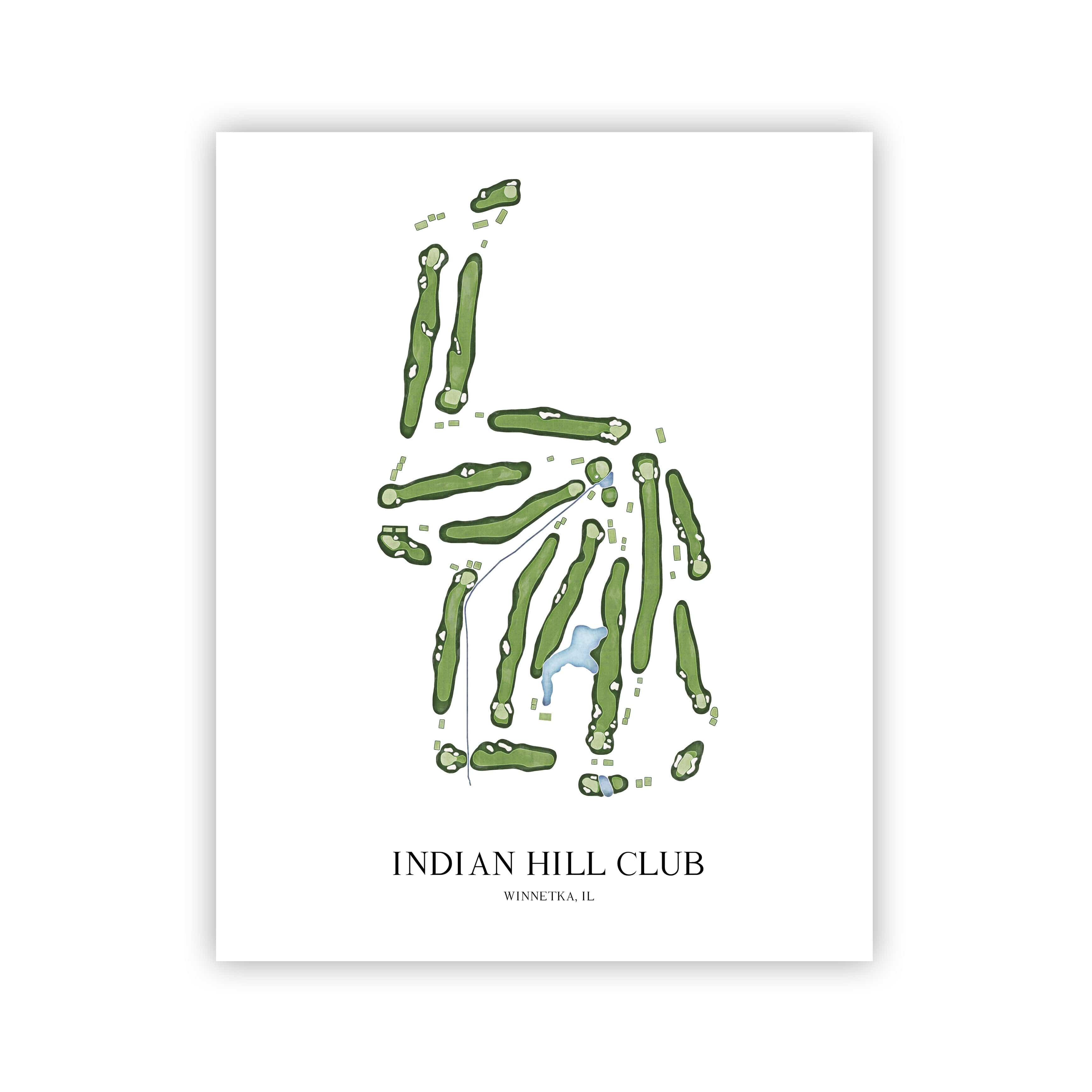 The 19th Hole Golf Shop - Golf Course Prints - Indian Hill Club Golf Course Map Golf Map
