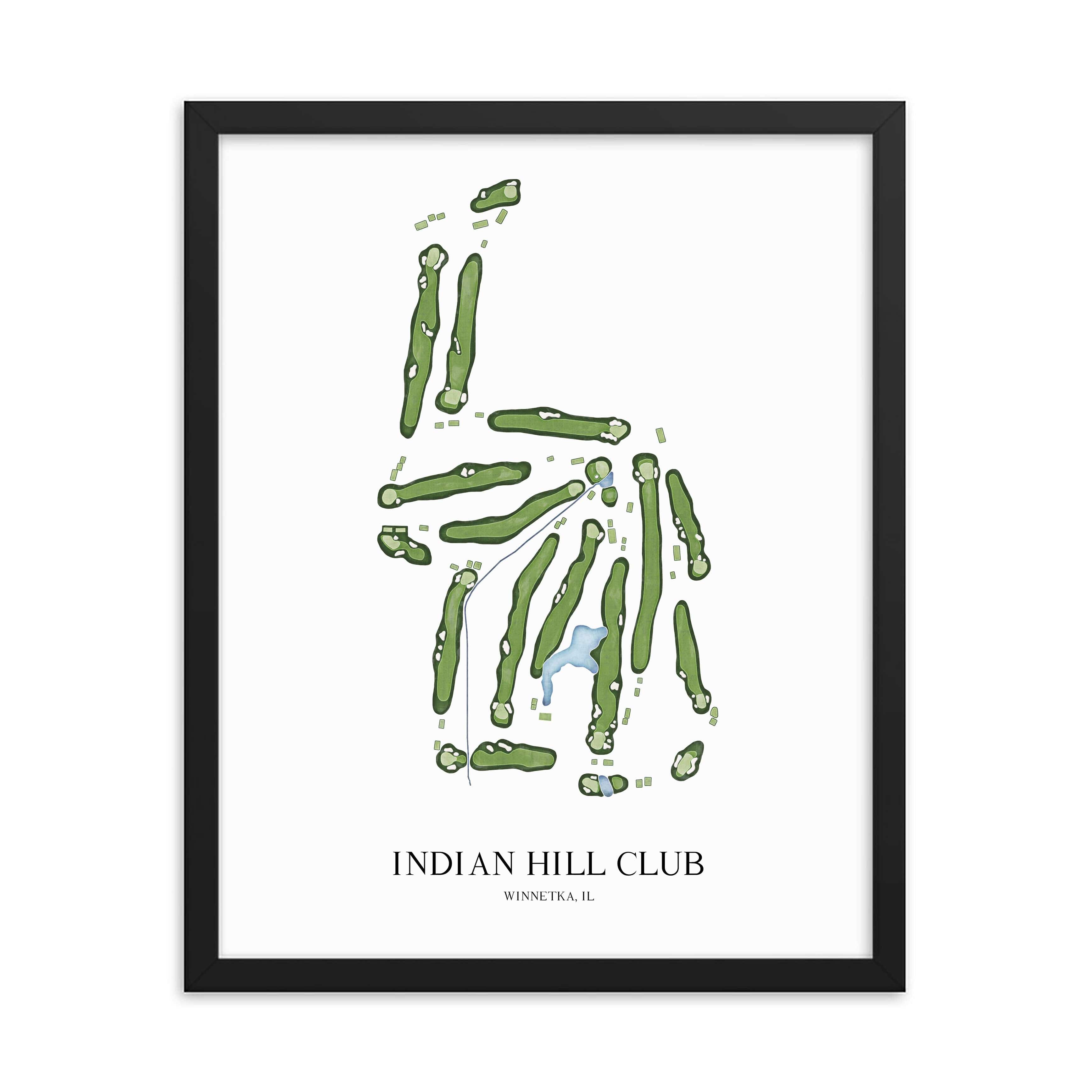 The 19th Hole Golf Shop - Golf Course Prints - Indian Hill Club Golf Course Map Golf Map