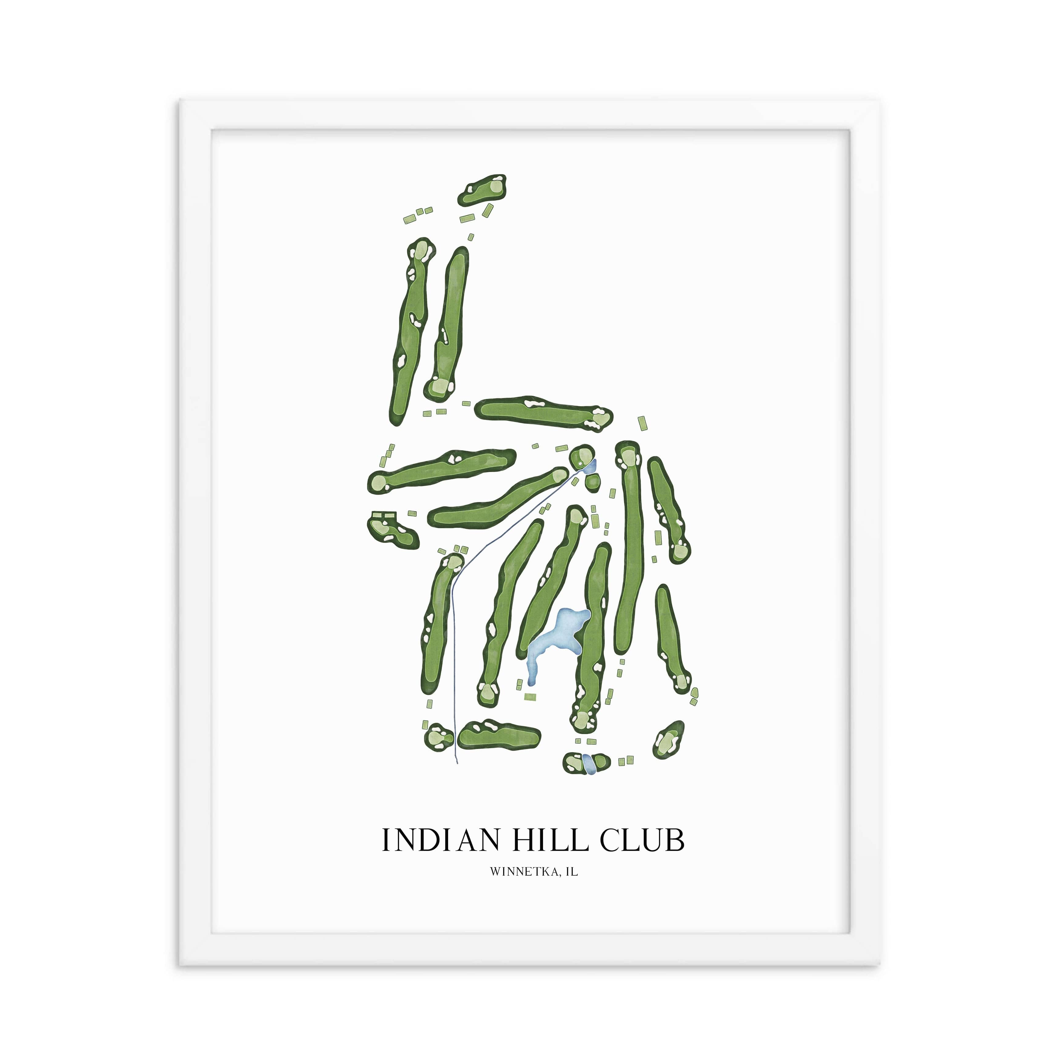 The 19th Hole Golf Shop - Golf Course Prints - Indian Hill Club Golf Course Map Golf Map