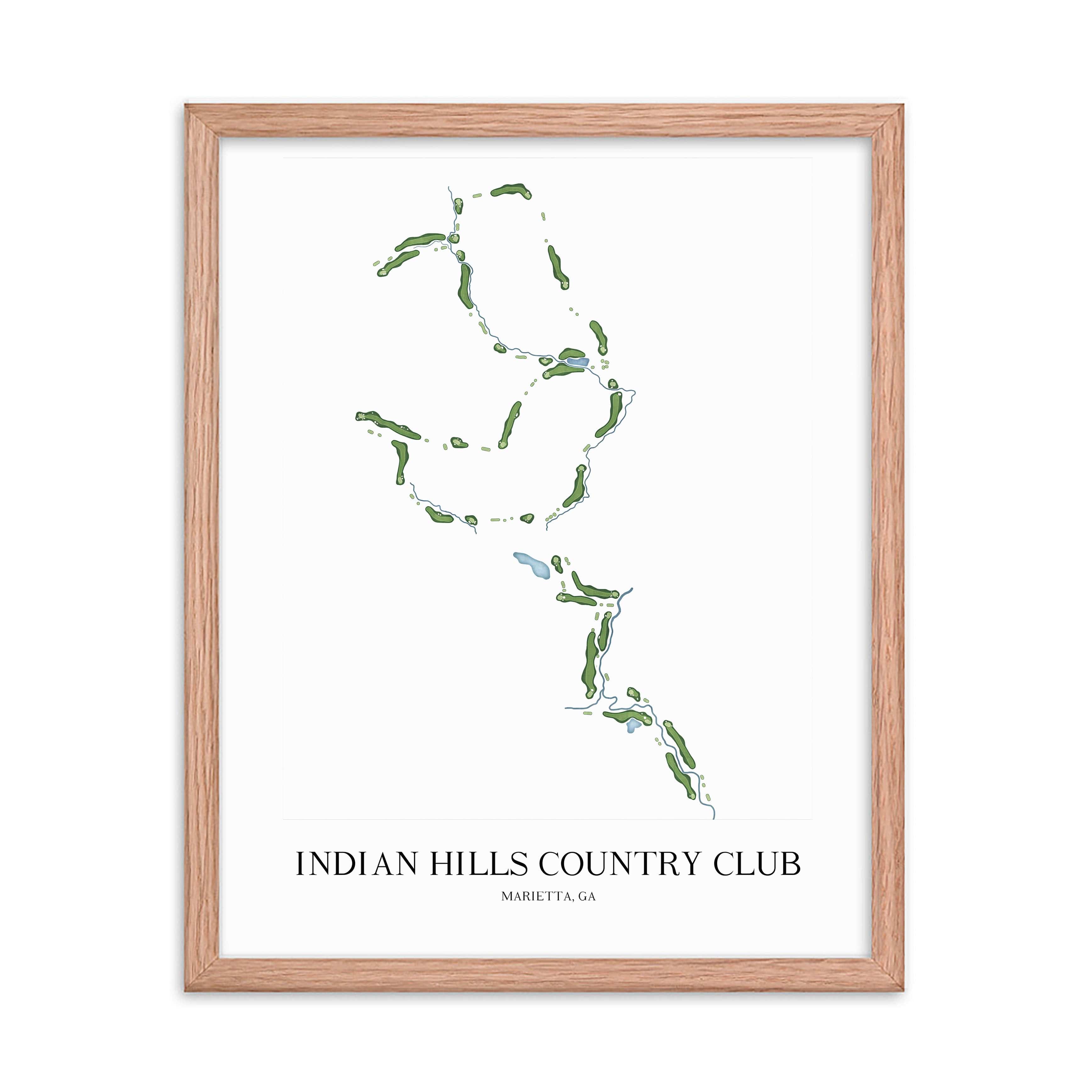 The 19th Hole Golf Shop - Golf Course Prints - Indian Hills Country Club Golf Course Map Golf Map