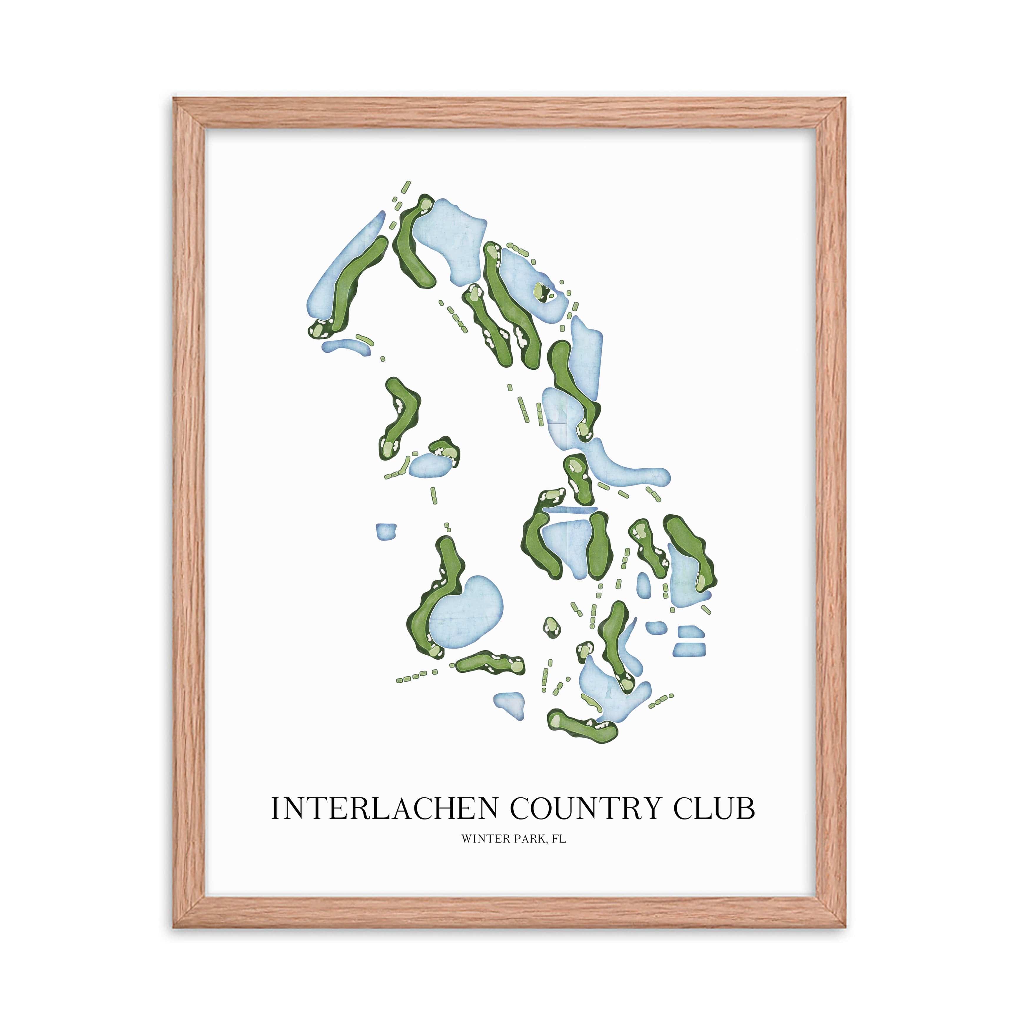 The 19th Hole Golf Shop - Golf Course Prints - Interlachen Country Club - Florida Golf Course Map Golf Map