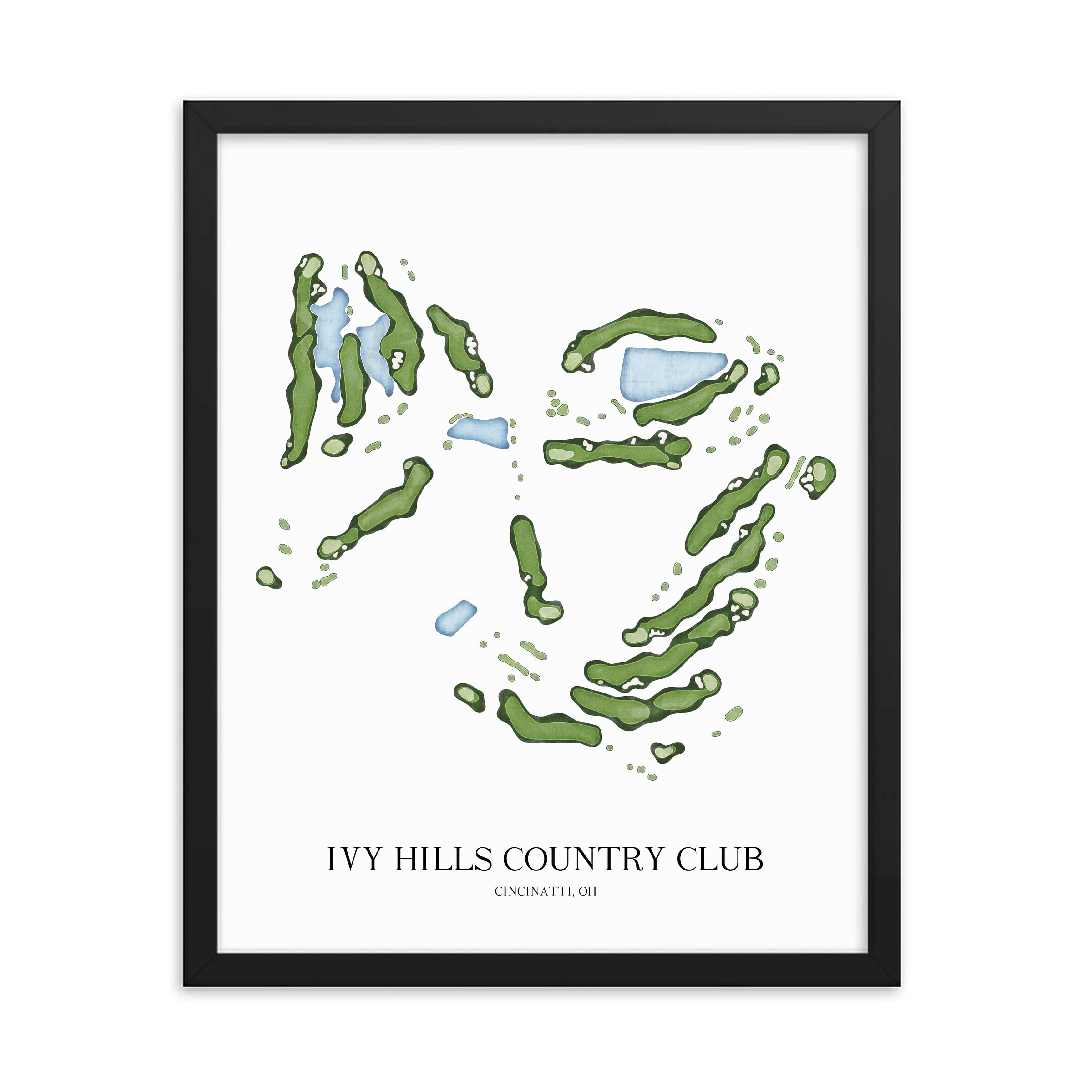 The 19th Hole Golf Shop - Golf Course Prints - Ivy Hills Country Club Golf Course Map Golf Map