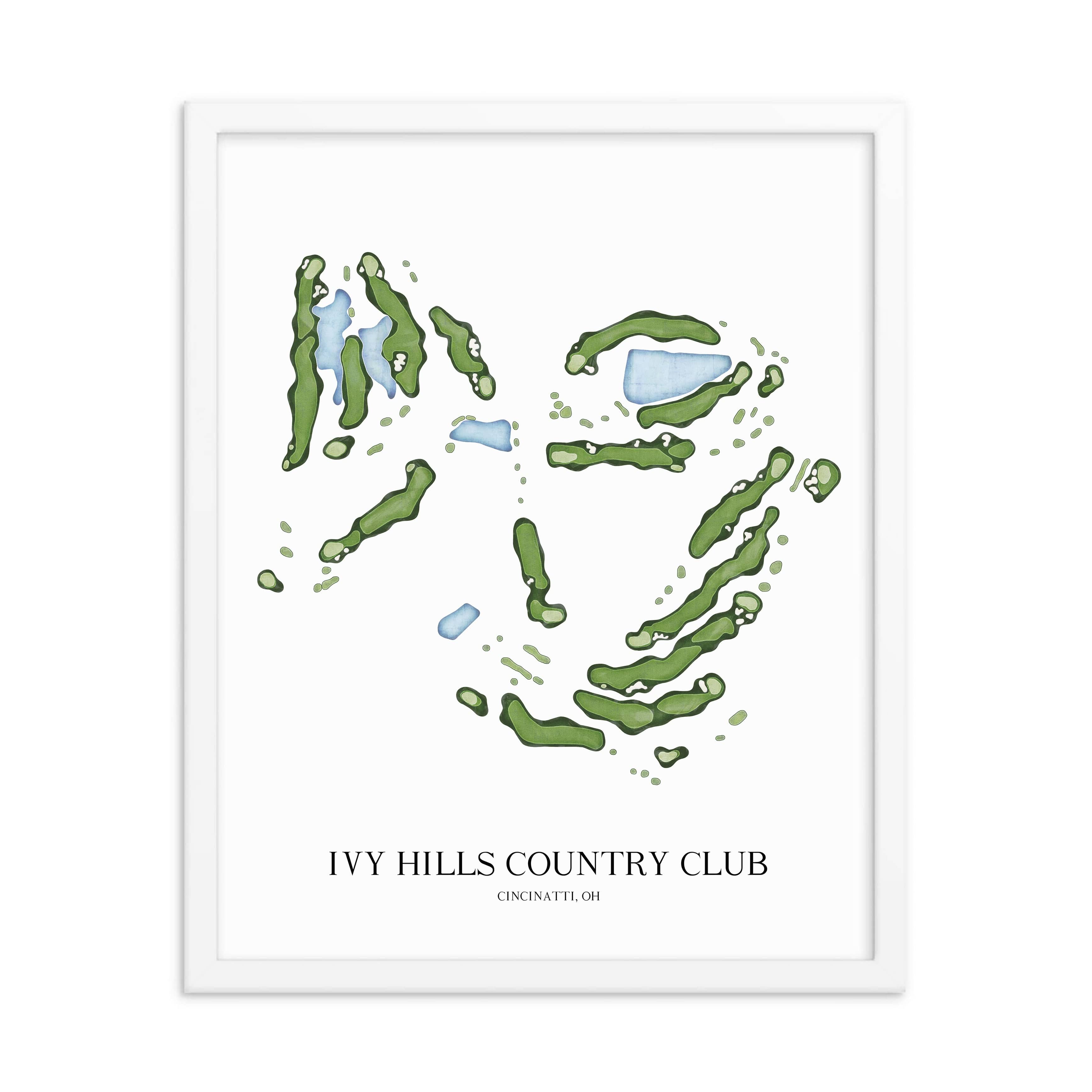 The 19th Hole Golf Shop - Golf Course Prints - Ivy Hills Country Club Golf Course Map Golf Map