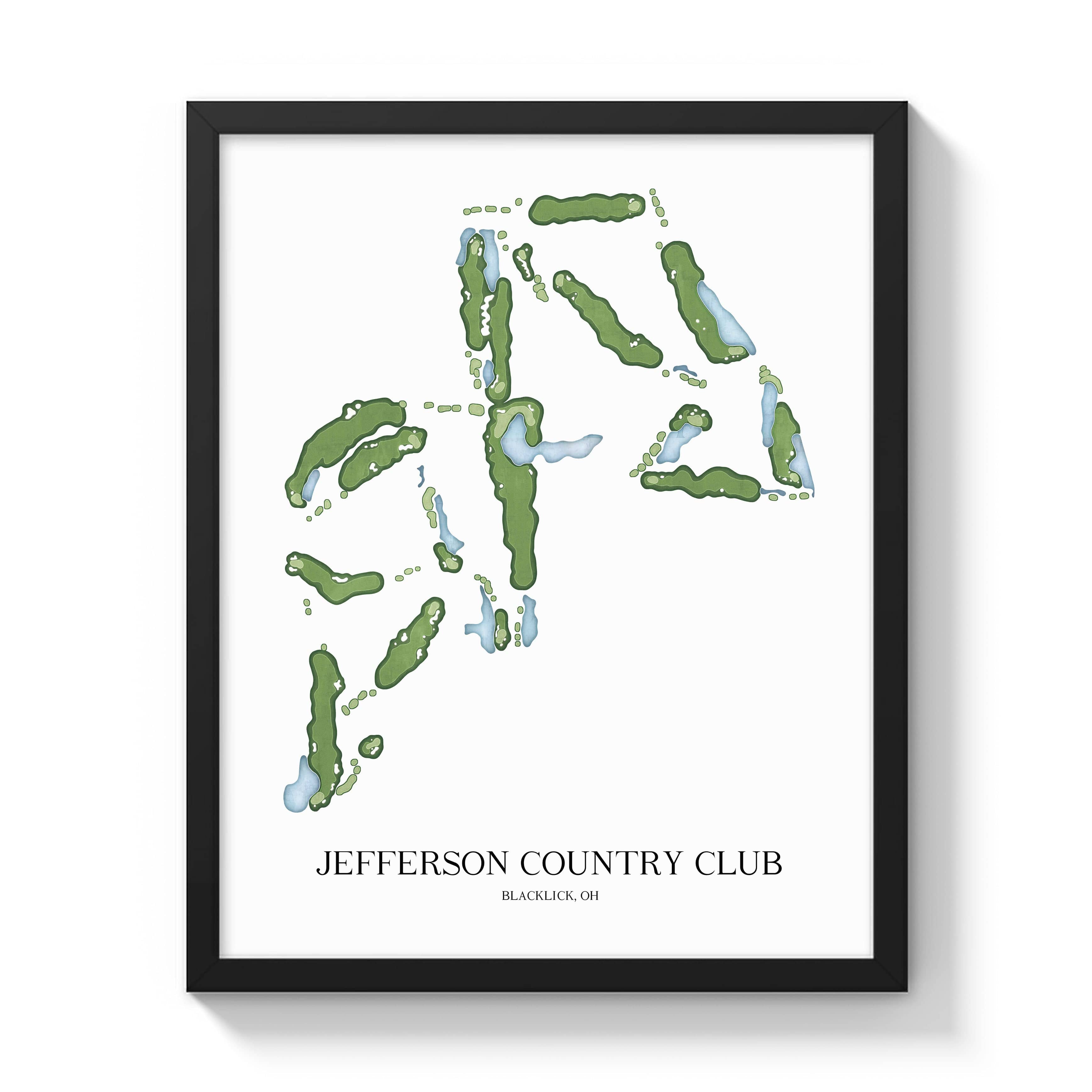 The 19th Hole Golf Shop - Golf Course Prints - Jefferson Country Club Golf Course Map Golf Map